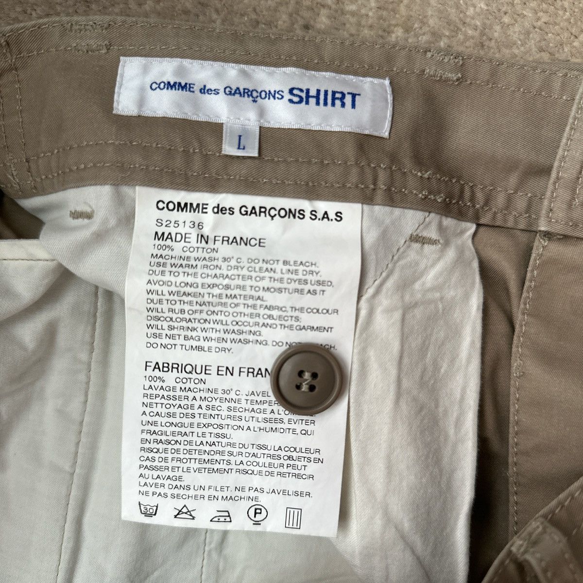 Comme des Garcons SHIRT COMME des GARCONS SHIRT Cropped Pants S.A.S S25136 Size US 34 / EU 50 - 2 Thumbnail