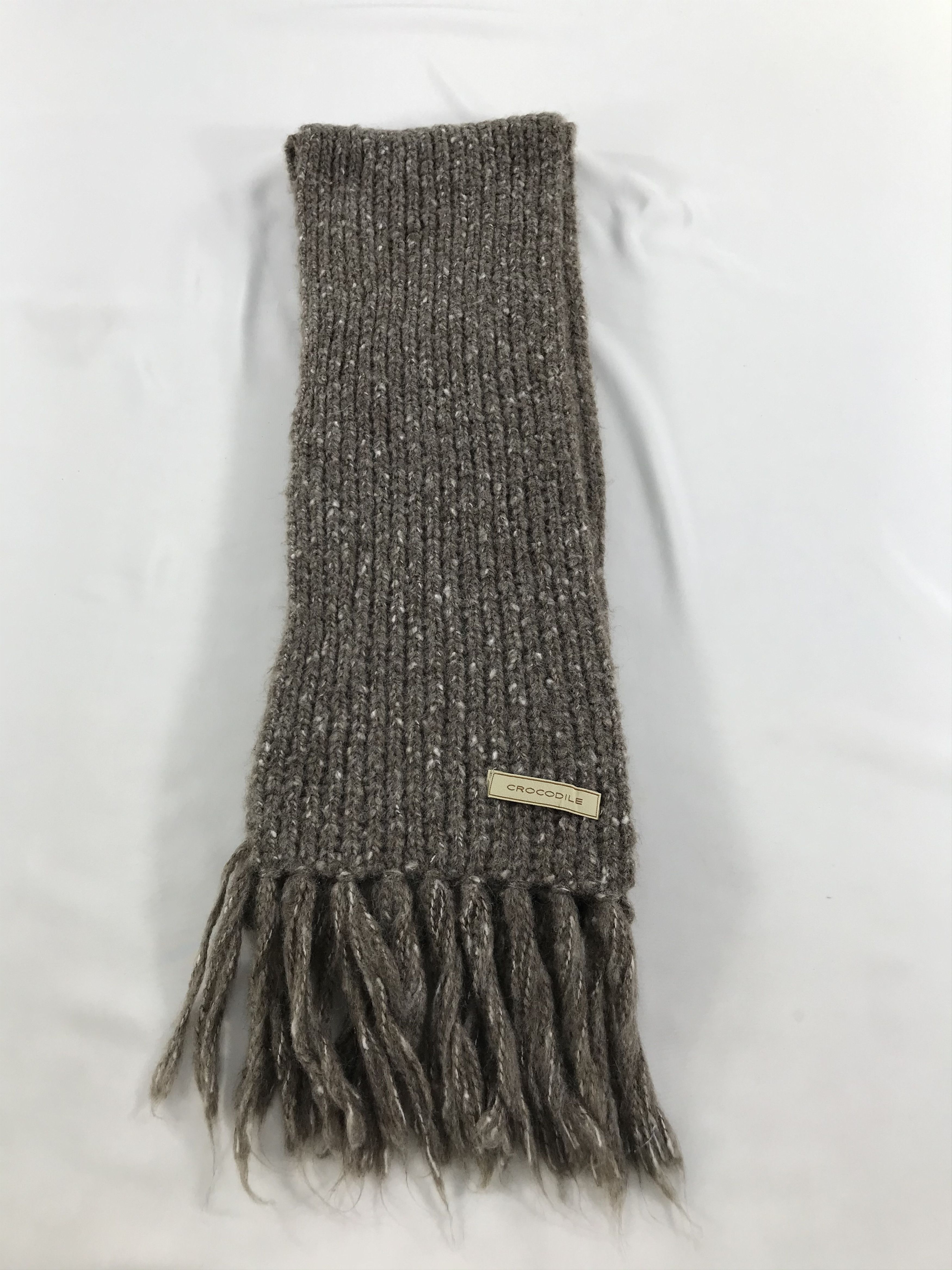 Vintage Crocodile Knit Wool Muffler Scarf V134 Size ONE SIZE - 2 Thumbnail