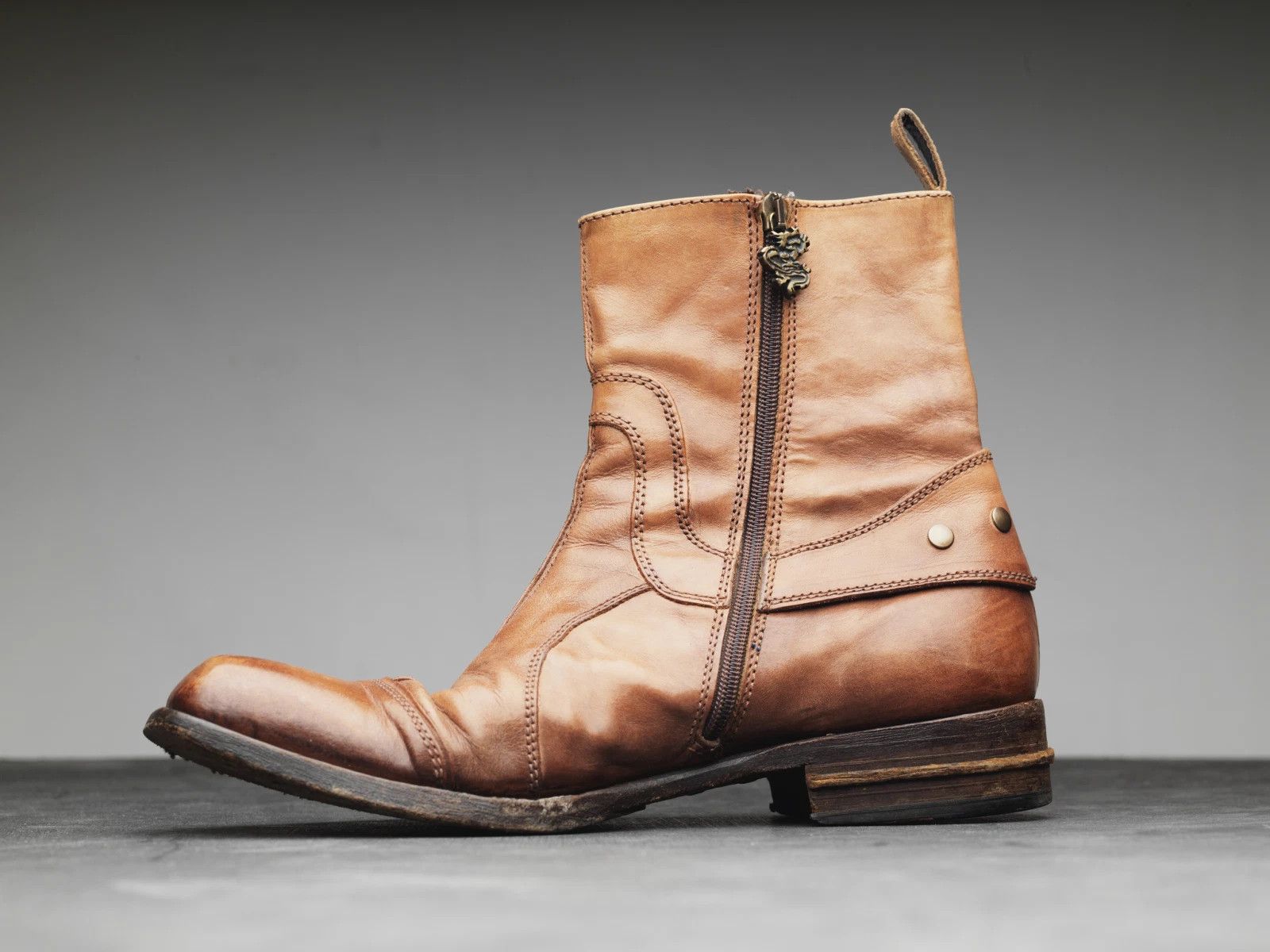 Mark Nason Mark Nason BITTEREND Rock Boots Distressed Caramel Tan (AI) Size US 8.5 / EU 41-42 - 4 Thumbnail