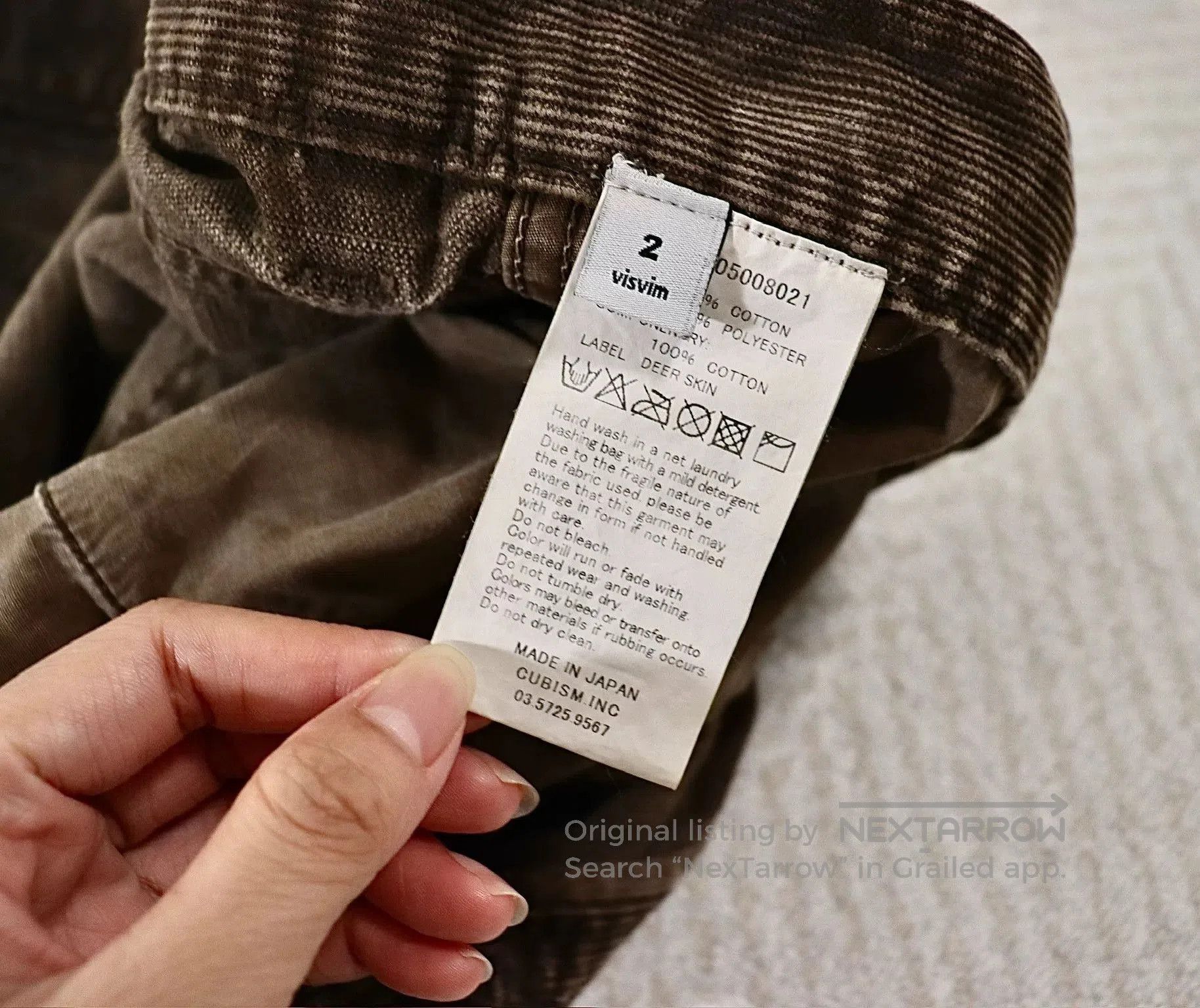Visvim visvim fluxus slub corduroy pants dk.mud. Size US 27 - 9 Thumbnail