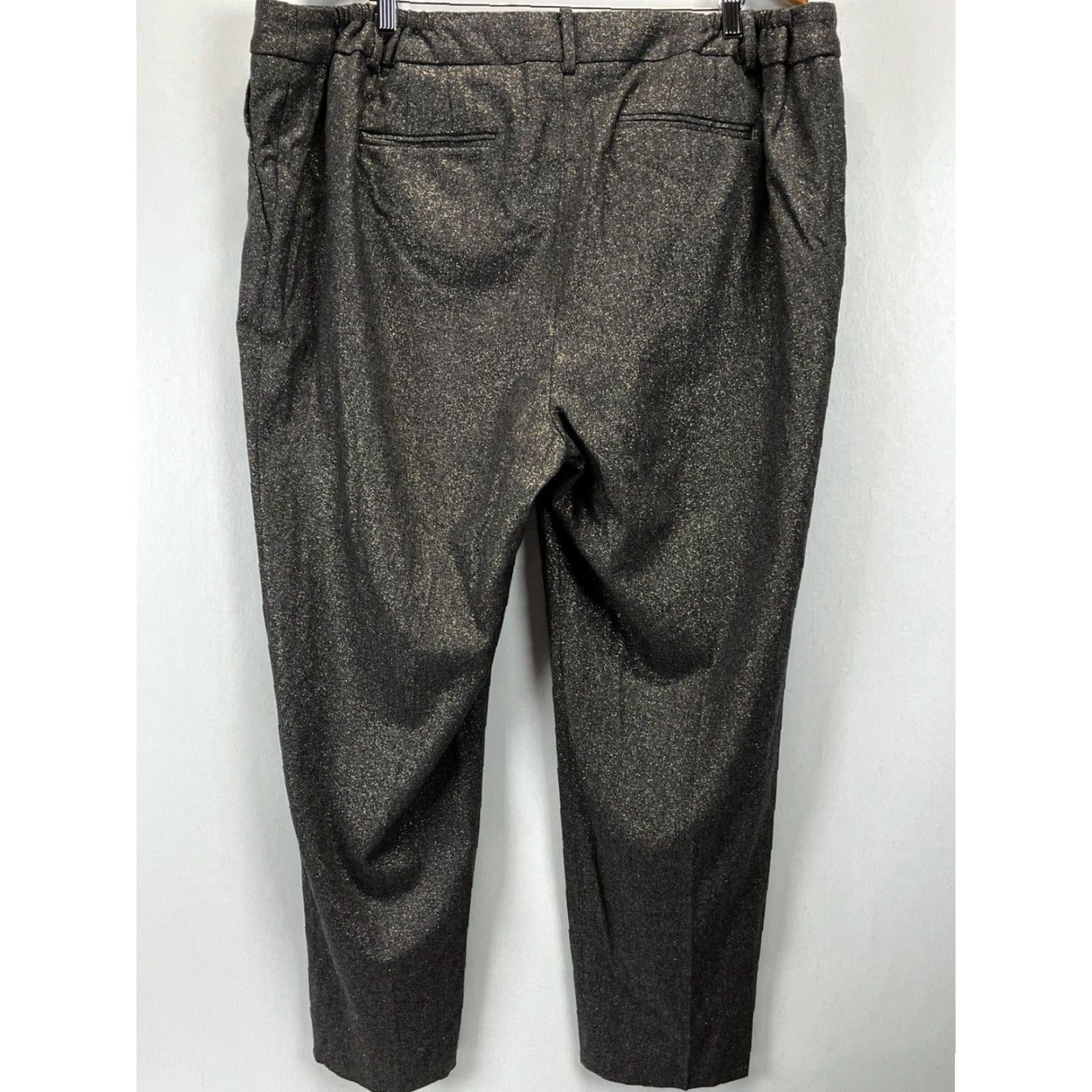 Talbots VINTAGE Talbots Women's Dress Pants 22W Plus High Waist Straight Wool Blend Gray/Gold Size 40" / US 18 - 3 Thumbnail