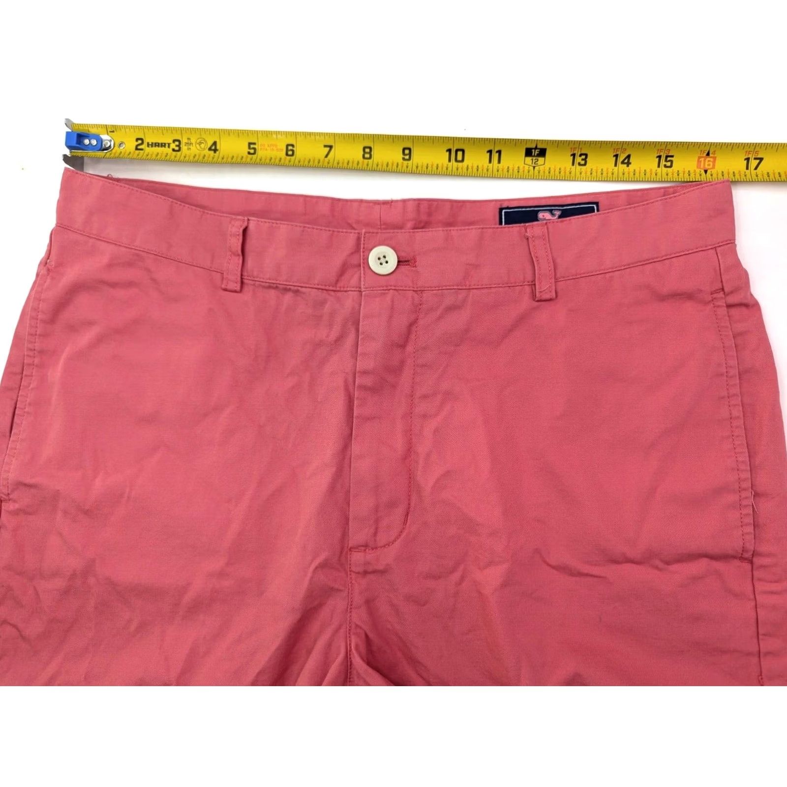 Vineyard Vines Vineyard Vines Club Chino Shorts Men 33 x 7 Salmon Red Pink Solid Flat Front Size US 33 - 6 Thumbnail