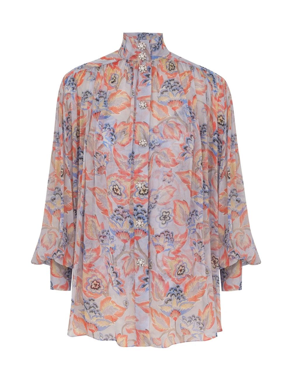 Zimmermann oc11z0825 Eden Lantern Blouse in Multicolor Size L / US 10 / IT 46 - 1 Thumbnail