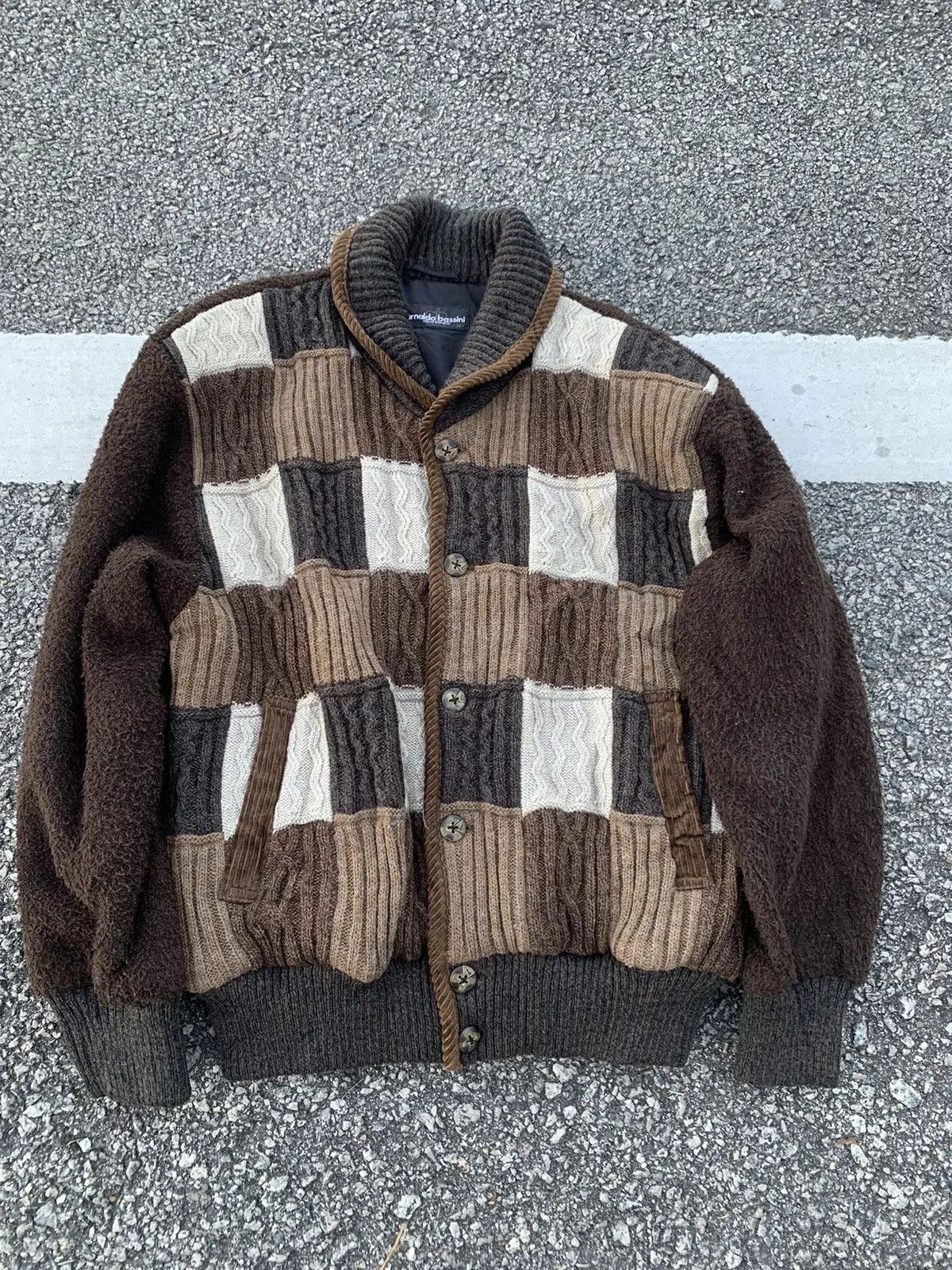 Vintage Arnold bassini Italian vintage knit cardigan. Size US L / EU 52-54 / 3 - 3 Thumbnail