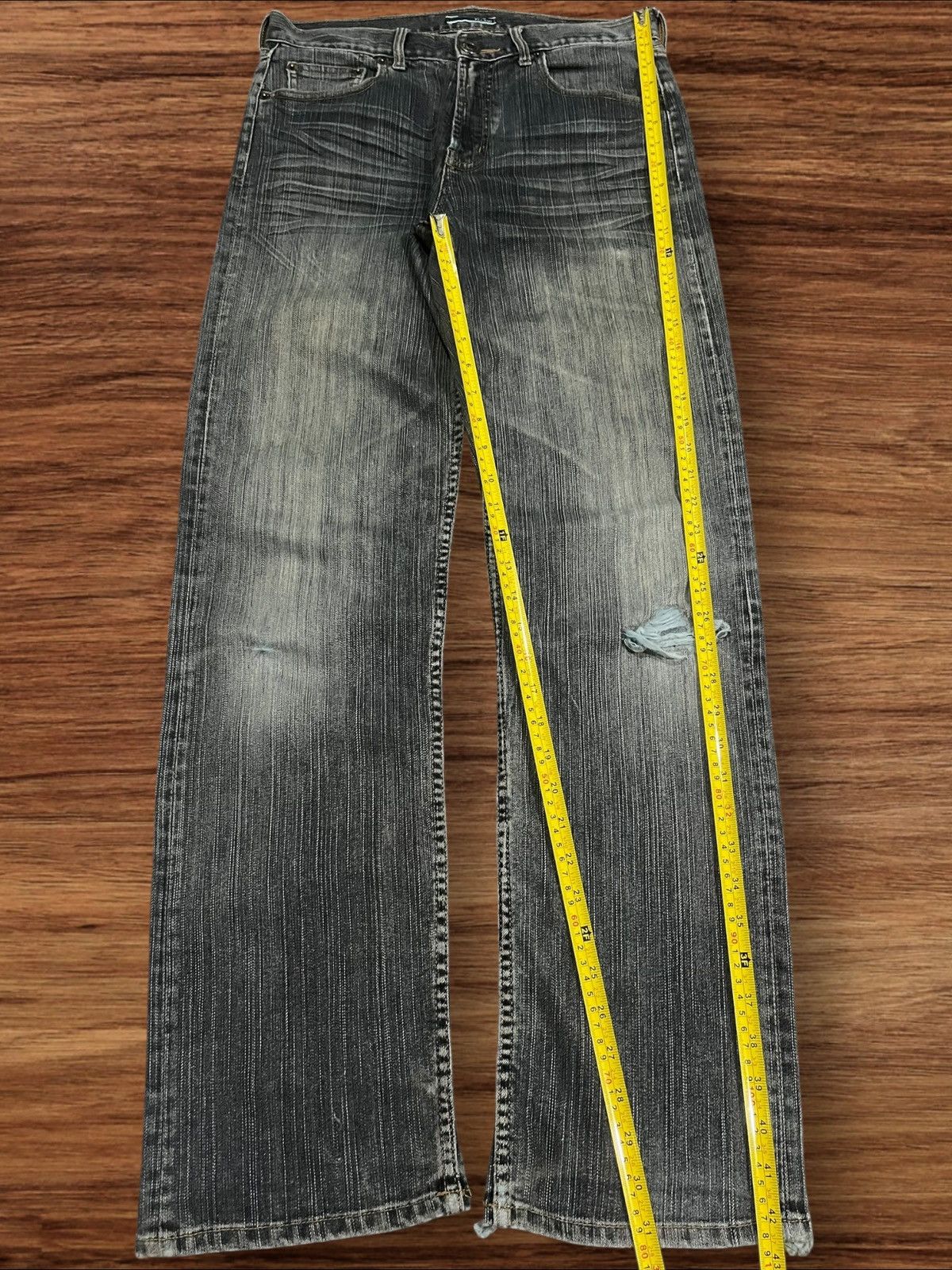 Japanese Brand ⚡️Distressed⚡️Vintage Japanese Brand Villand Dark Blue Jeans Size US 30 / EU 46 - 10 Thumbnail