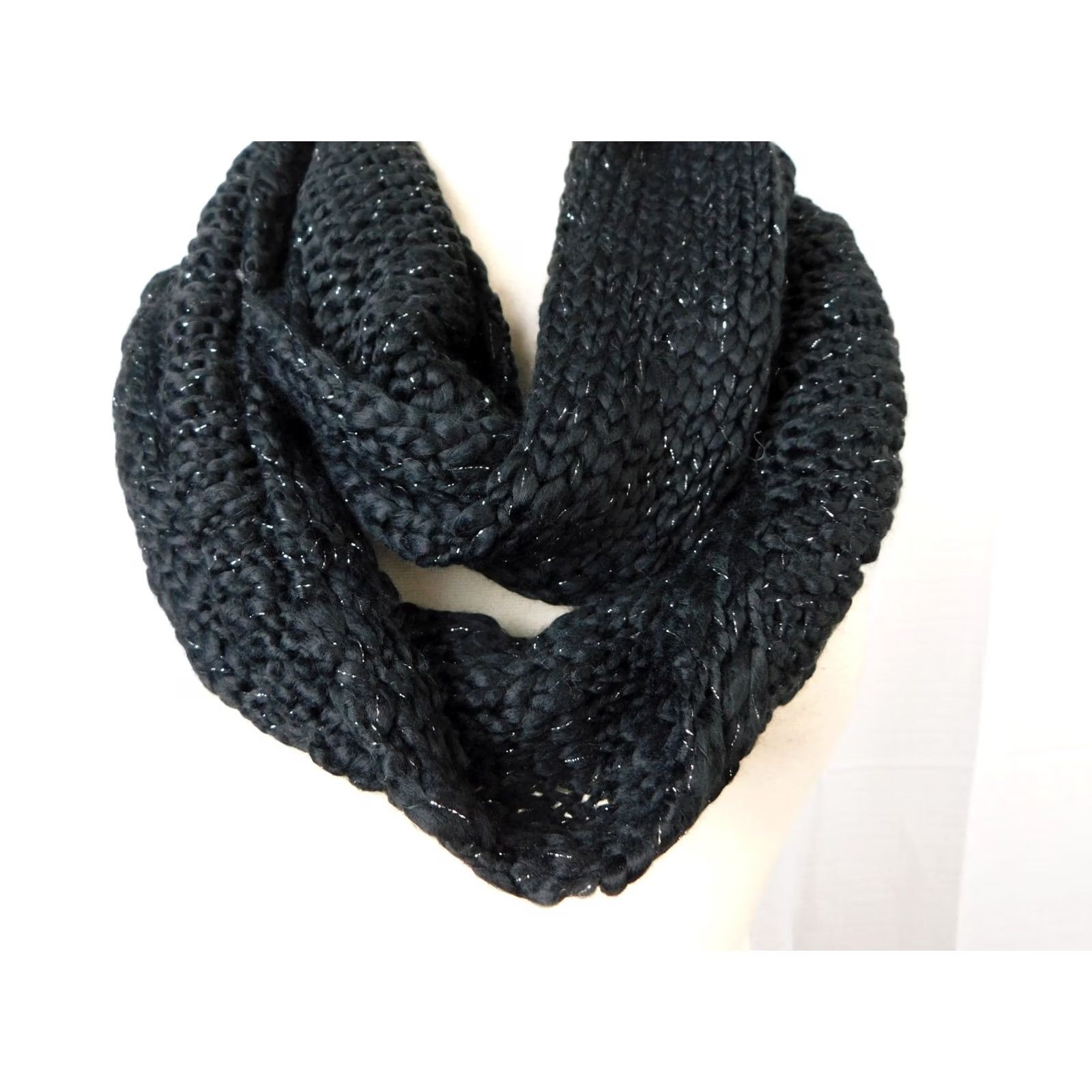 BCBGeneration BCBGeneration Scarf Infinity Knit Black Women Adult One Size 30" X 11" Acrylic Knit GN964611 Loop Cowl Size ONE SIZE - 2 Thumbnail