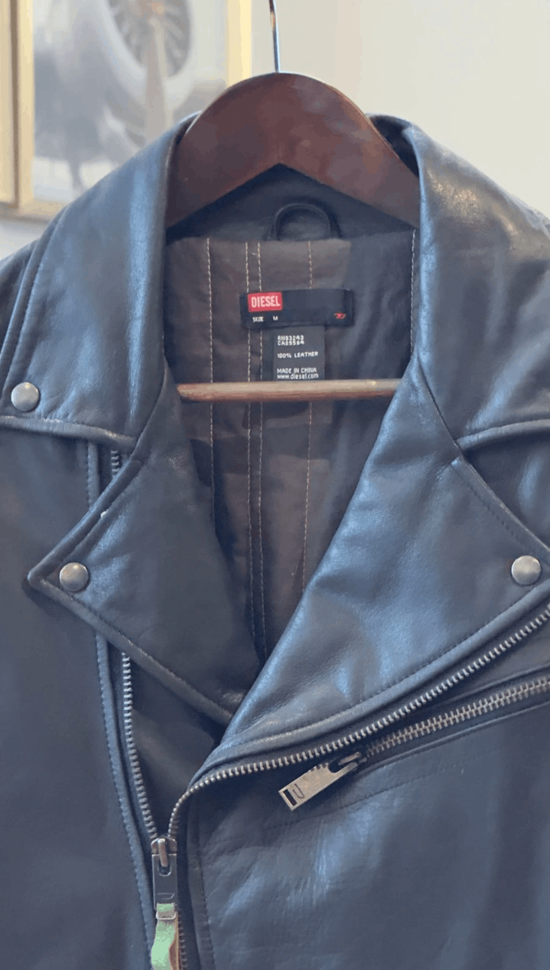 Diesel Diesel '63' Leather Motorcycle Jacket - Men's Medium - Rare Size US M / EU 48-50 / 2 - 2 Thumbnail