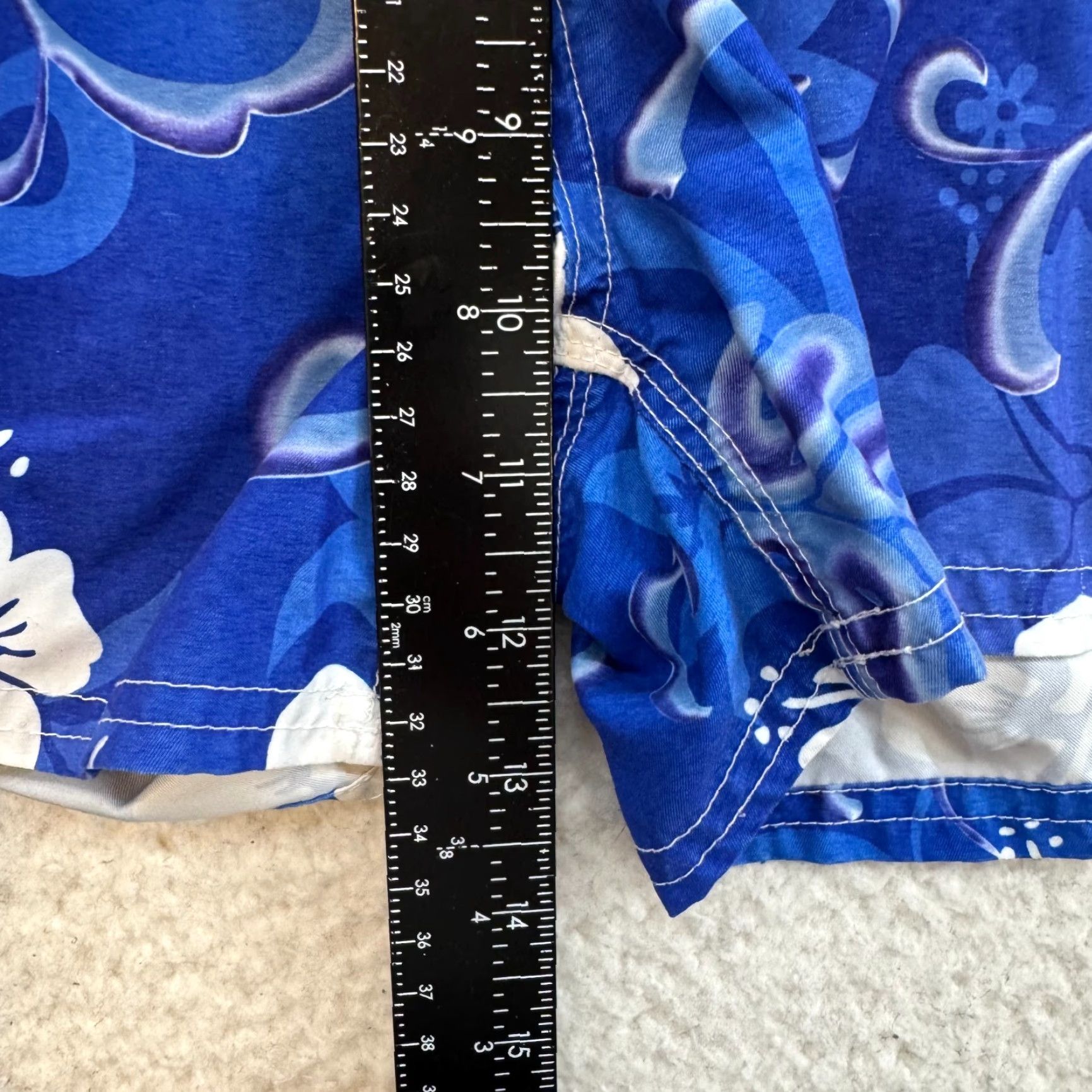 Swims VINTAGE 90s Y2K Palmwave Swim Shorts Blue Hibiscus Floral Tropical Hawaiian M Womens Size 32" / US 10 / IT 46 - 7 Thumbnail