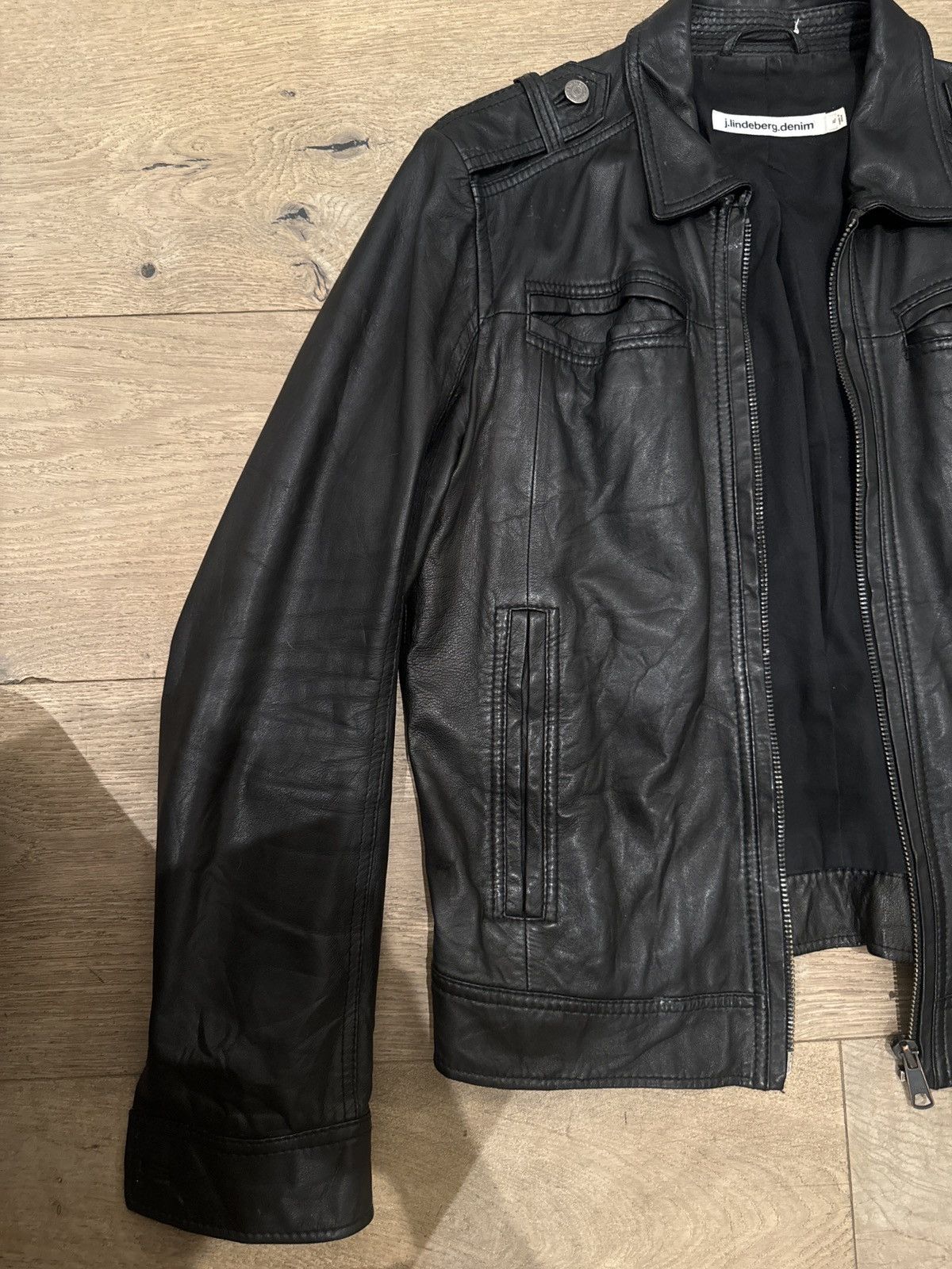 J.Lindeberg J.Lindeberg Black Leather Jacket Size US XL / EU 56 / 4 - 5 Thumbnail