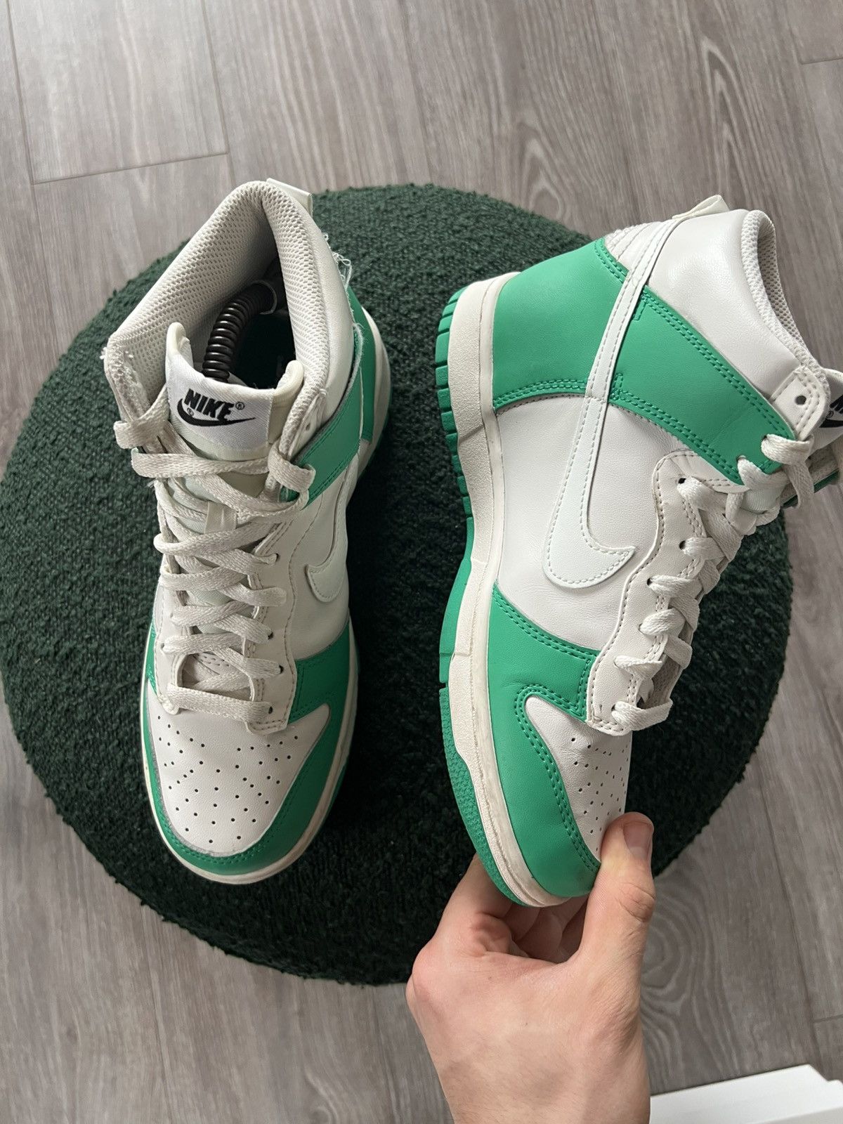 Designer × Nike ‼️Nike Dunk High Phantom Stadium GS Green Sneakers ‼️ Size US 6 / EU 39 - 14 Thumbnail