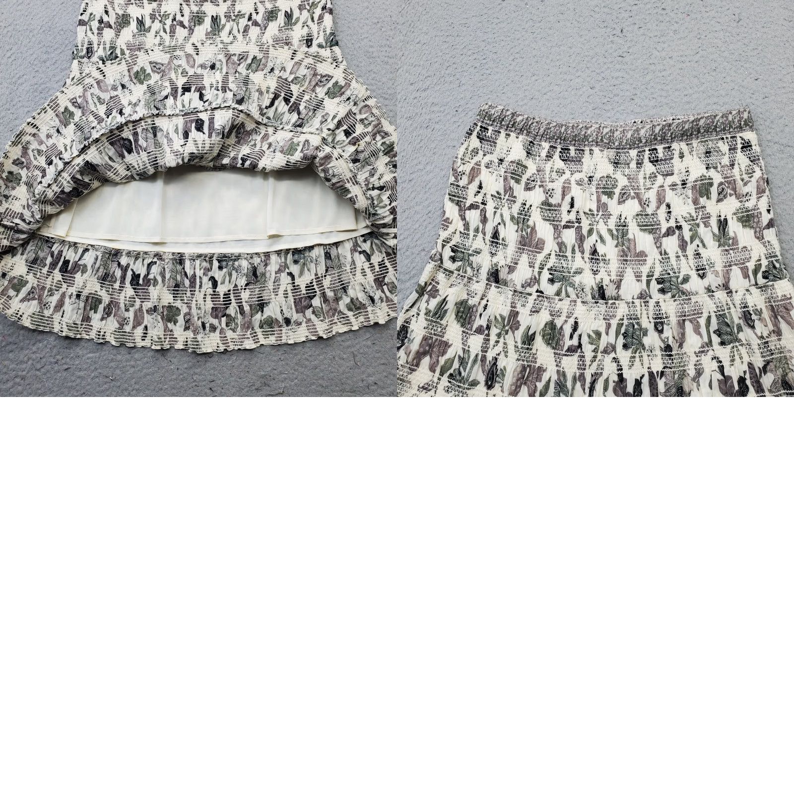 Tory Burch Tory Burch Womens Skirt 4 Midi Leaf Print Elastic Waist UVUC? Size 27" / US 4 / IT 40 - 8 Thumbnail