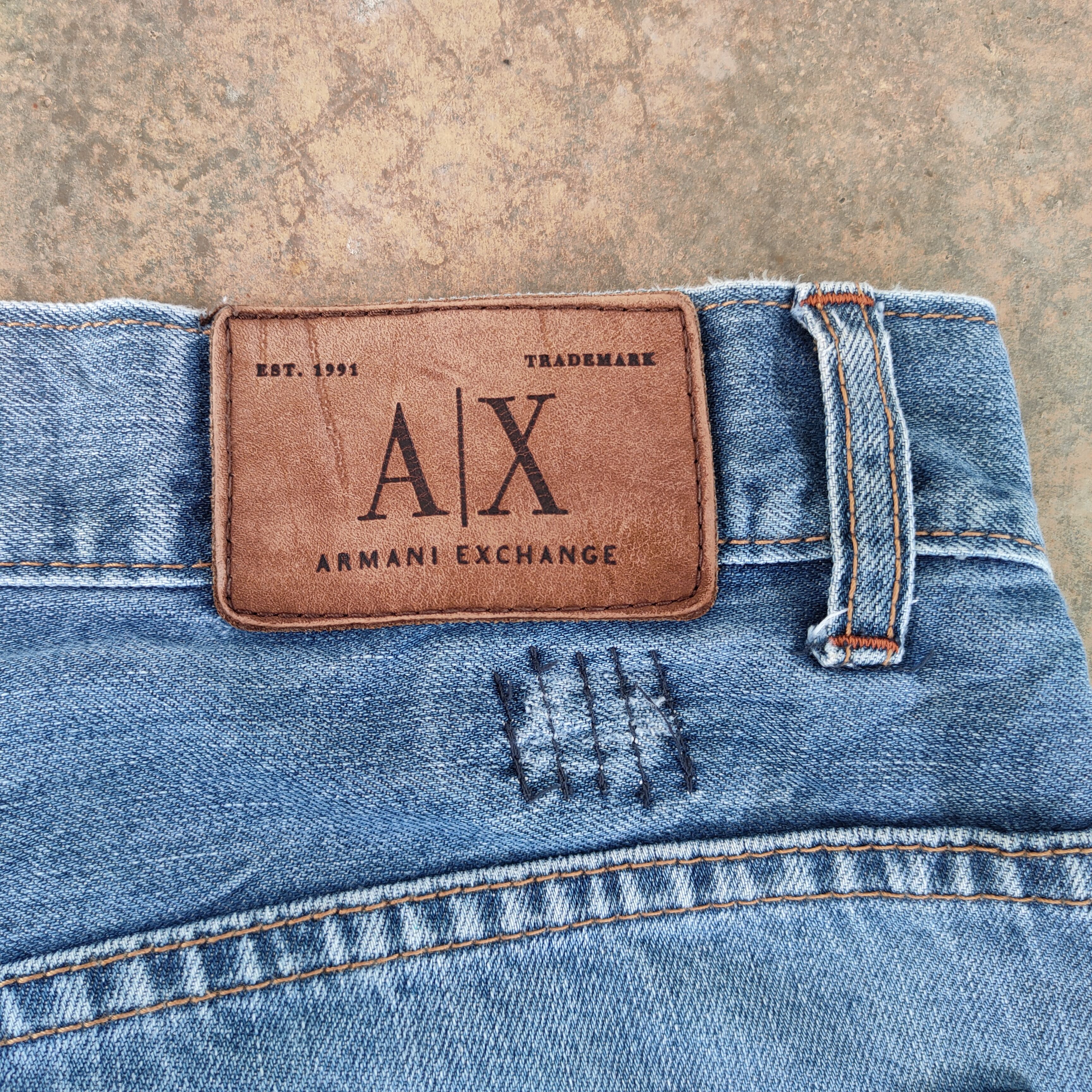 Armani Exchange # VINTAGE ARMANI EXCHANGE FADED JEANS PANTS Size US 35 - 12 Thumbnail