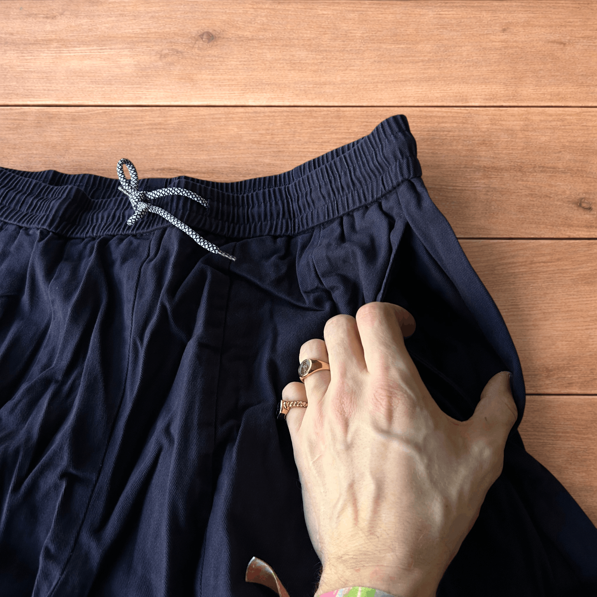 Japanese Brand Super baggy wide leg parachute trousers in navy blue. Size US 34 / EU 50 - 3 Thumbnail