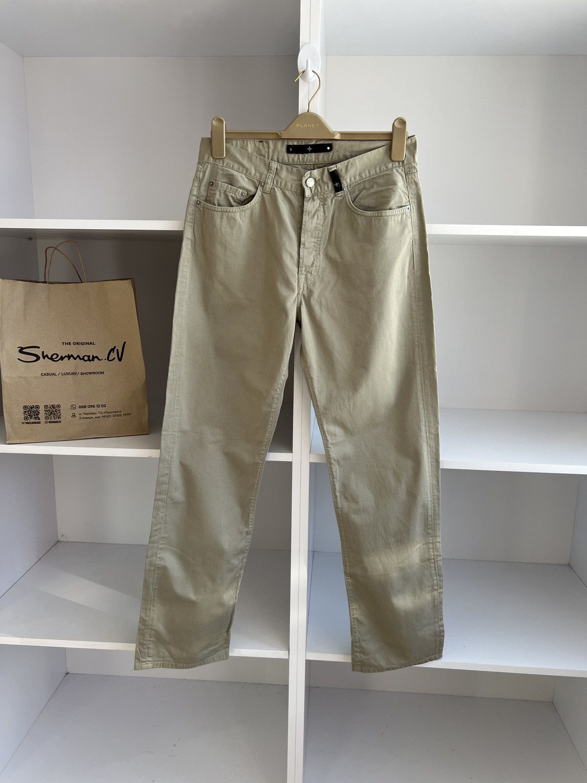 Stone Island × Vintage Stone Island Denims Flint Beige Casual Pants 33 size slim Size US 33 - 3 Thumbnail