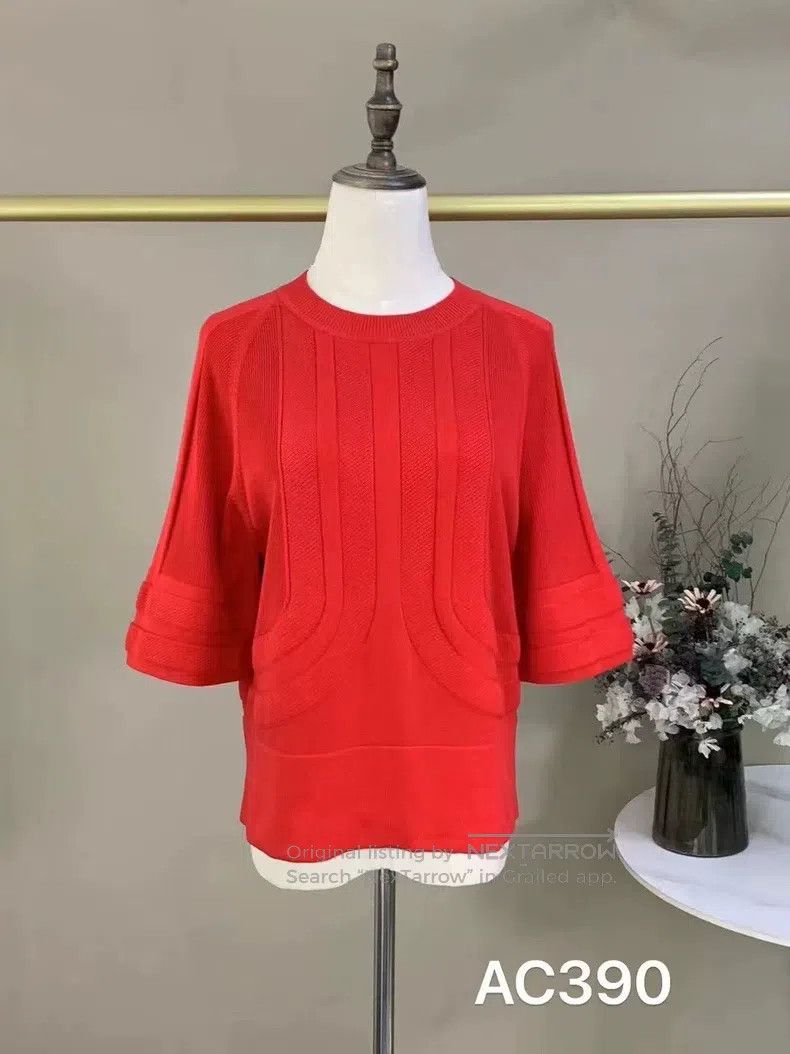Hermes Hermes Round Neck Knit Short-Sleeve Top Size XS / US 0-2 / IT 36-38 - 1 Thumbnail