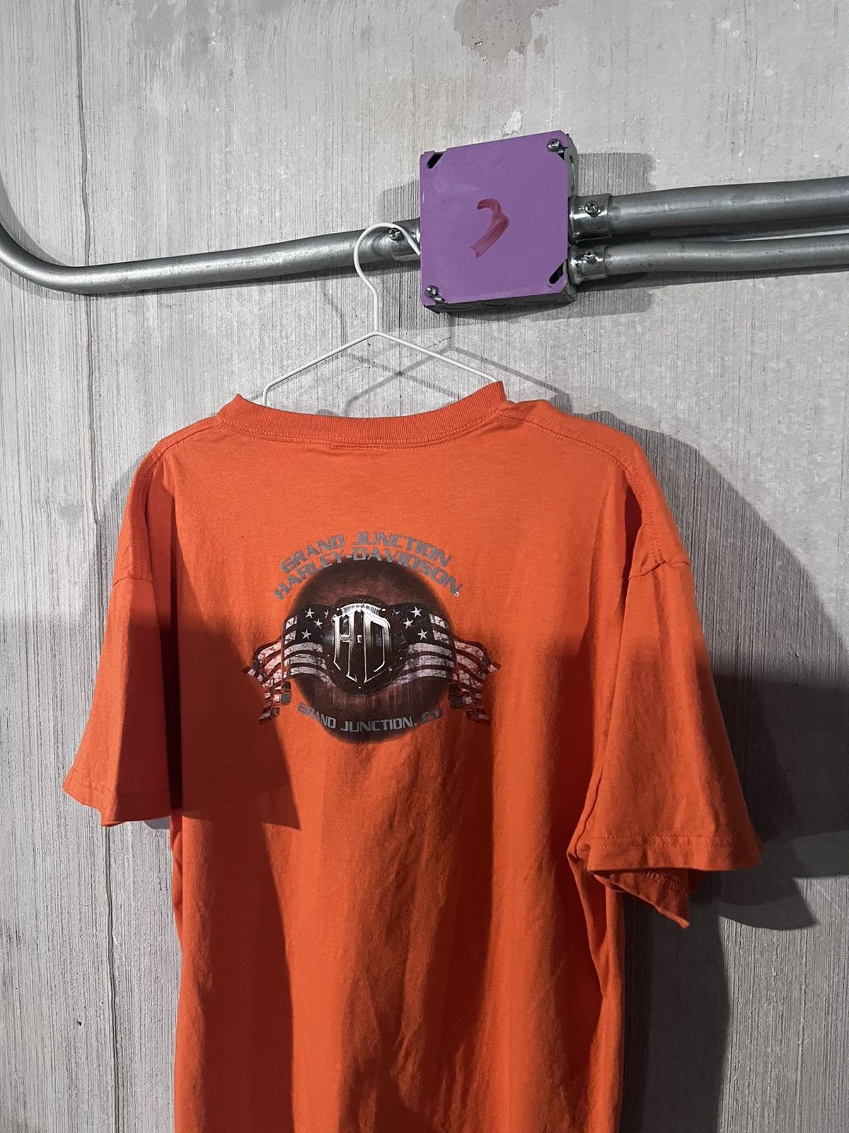 Harley Davidson Vintage 2012 Harley-Davidson Grand Junction Tee – Orange 🏍️🔥 Size US L / EU 52-54 / 3 - 7 Thumbnail