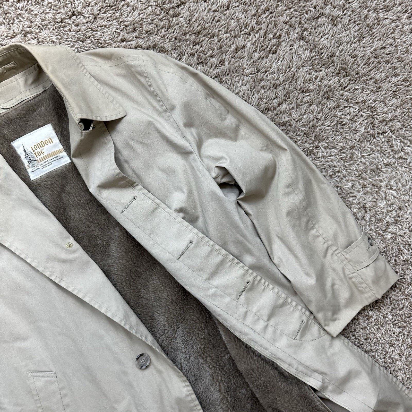 London Fog × Vintage London Fog Trench Coat Tan Overcoat Jacket Fleece Lined Size US M / EU 48-50 / 2 - 6 Thumbnail