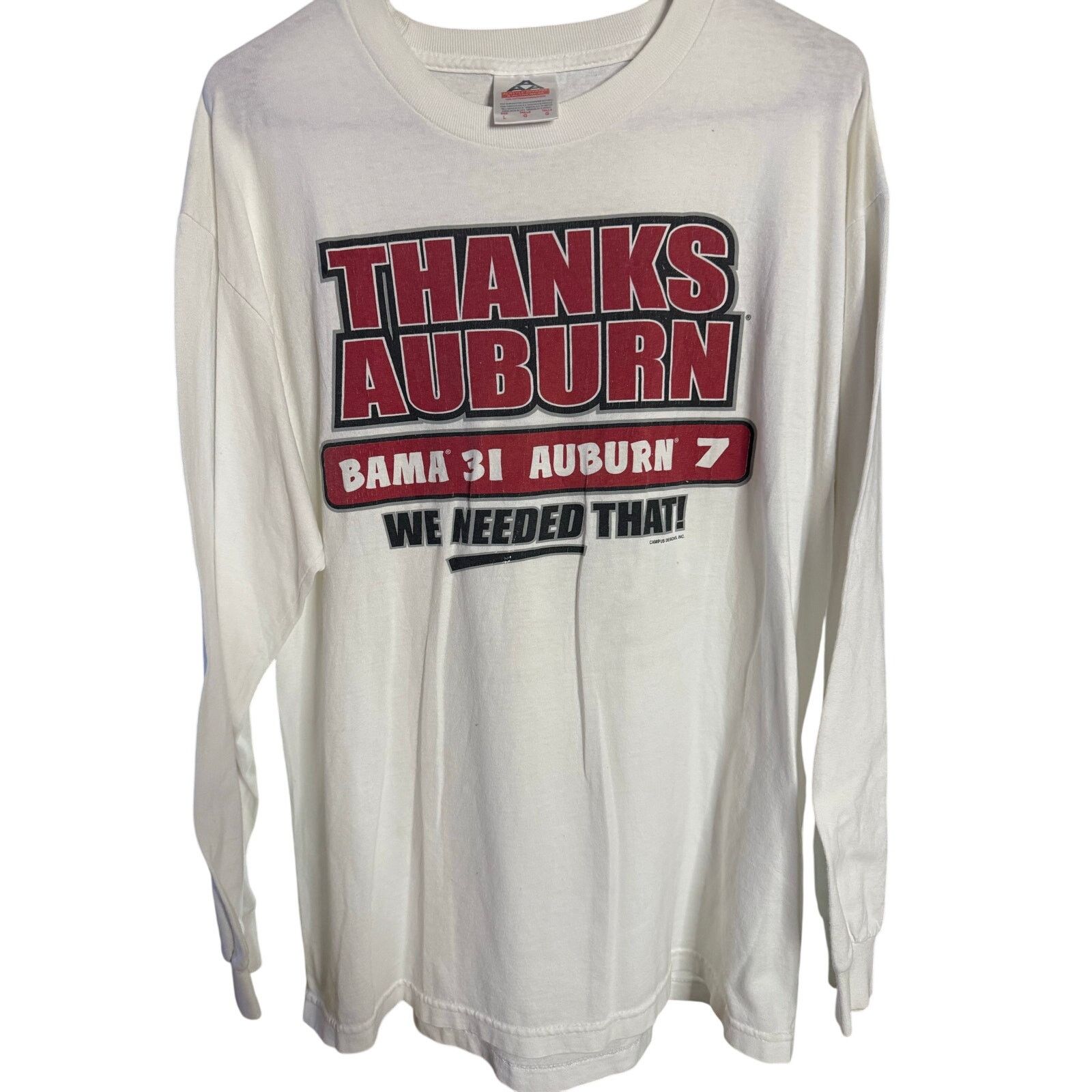 Alstyle Vintage Alabama “Thanks Auburn” Longsleeve Size US L / EU 52-54 / 3 - 1 Thumbnail