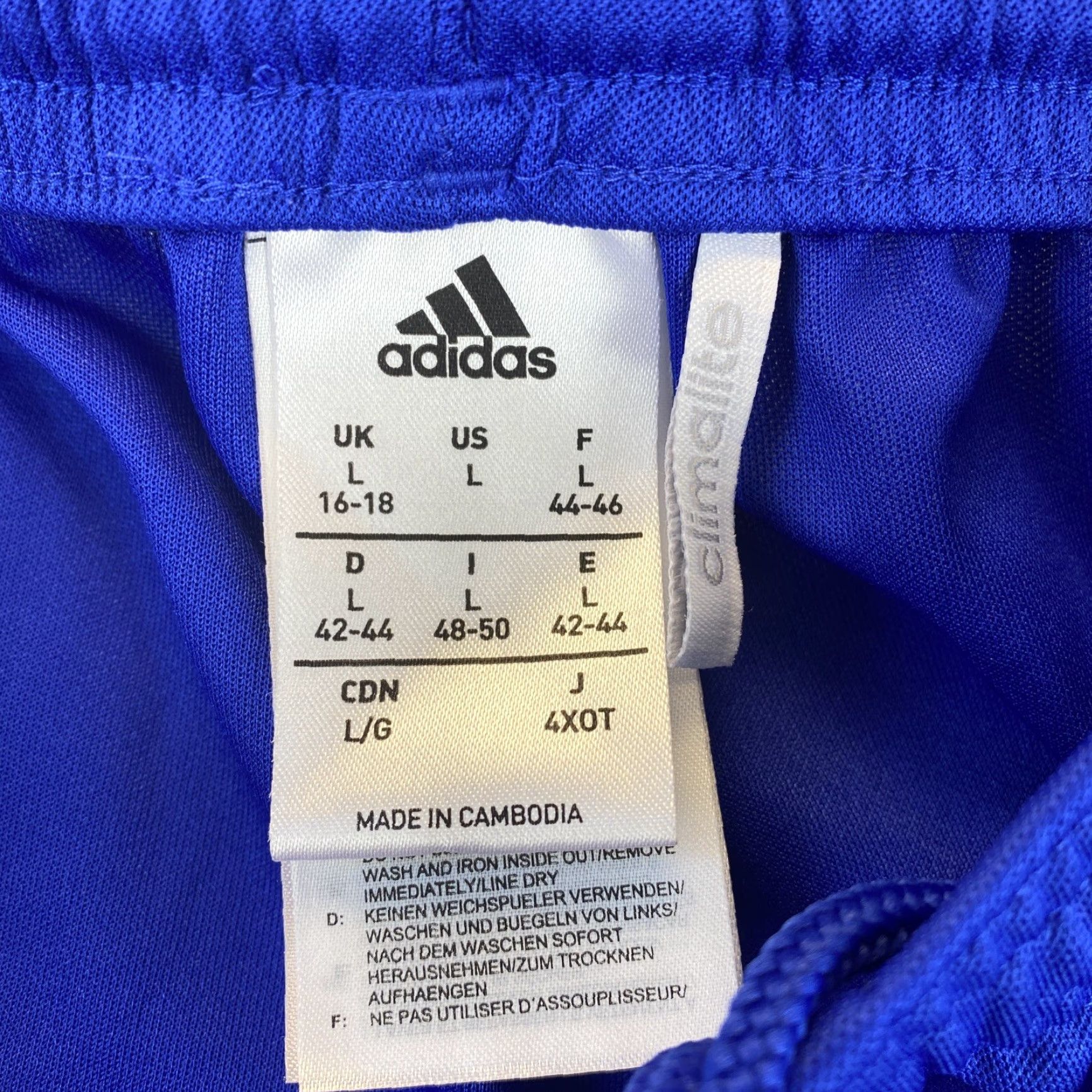 Adidas VINTAGE adidas Shorts Men Large Blue Athletic Soccer Climalite Drawstring Activewear Size US 33 - 3 Thumbnail
