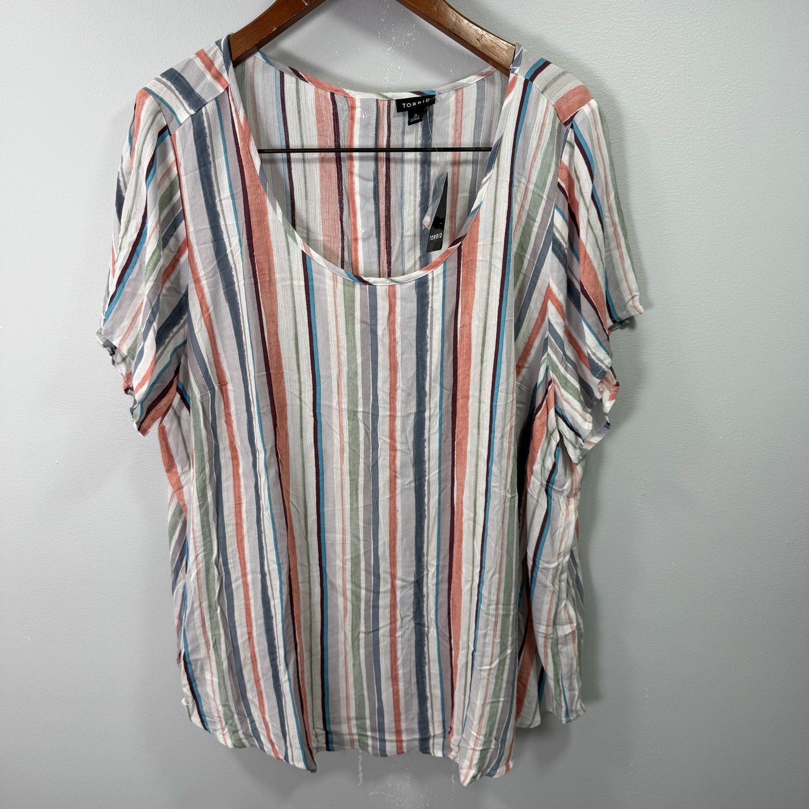 Other Torrid Women’s Plus Blouse Top 3X Rayon Striped NEW # G595 Size 3XL / US 20-22 - 9 Thumbnail