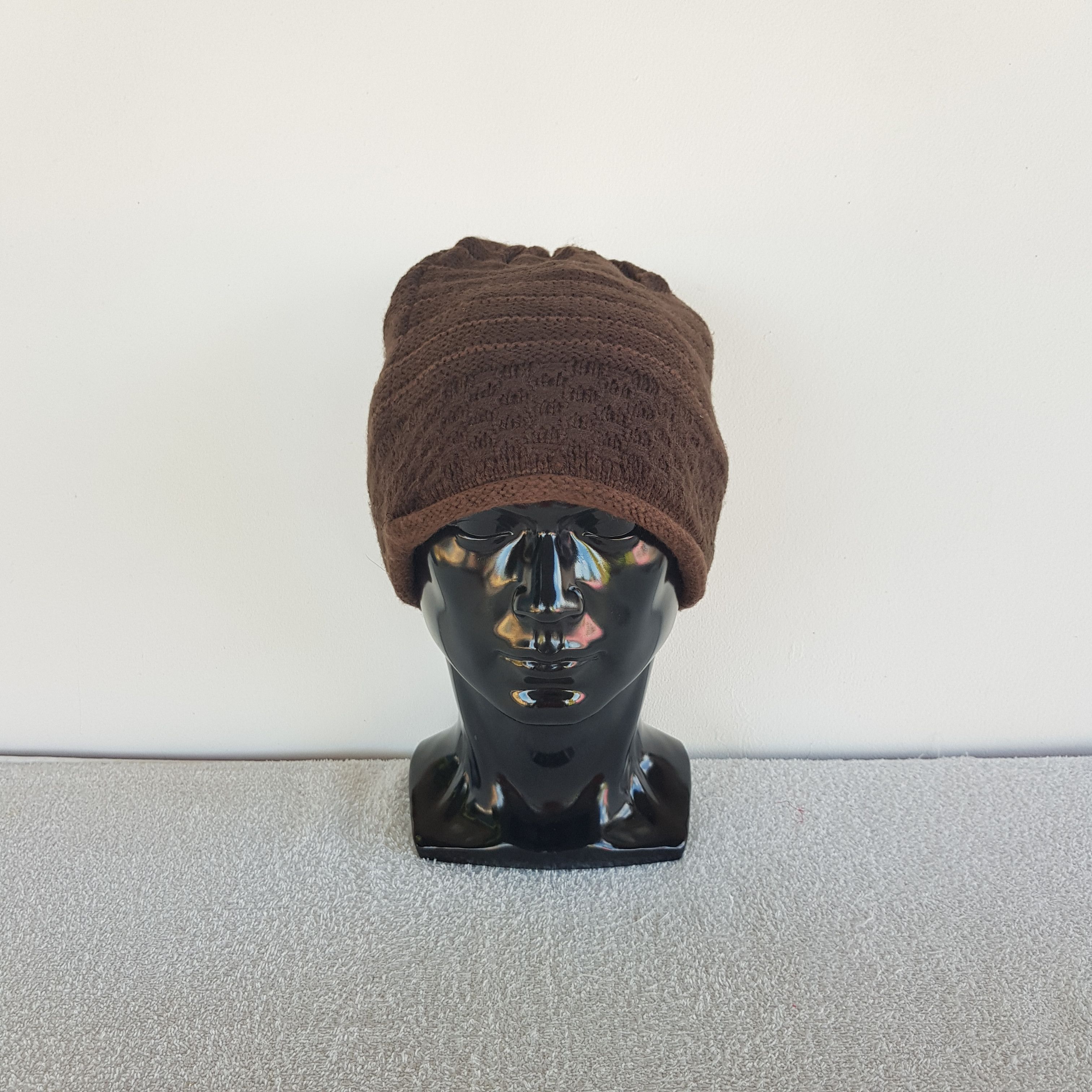Homespun Knitwear Vintage Japanese Beanie Fair Isle Ribbed Knit Snow Caps Hats Size ONE SIZE - 2 Thumbnail
