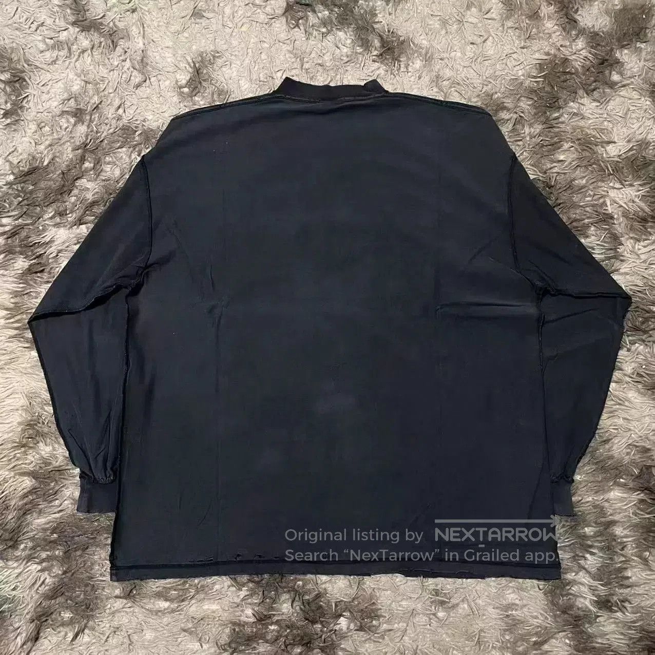 Balenciaga Black Long Sleeve Graphic Shirt - XL. Size US XL / EU 56 / 4 - 2 Thumbnail
