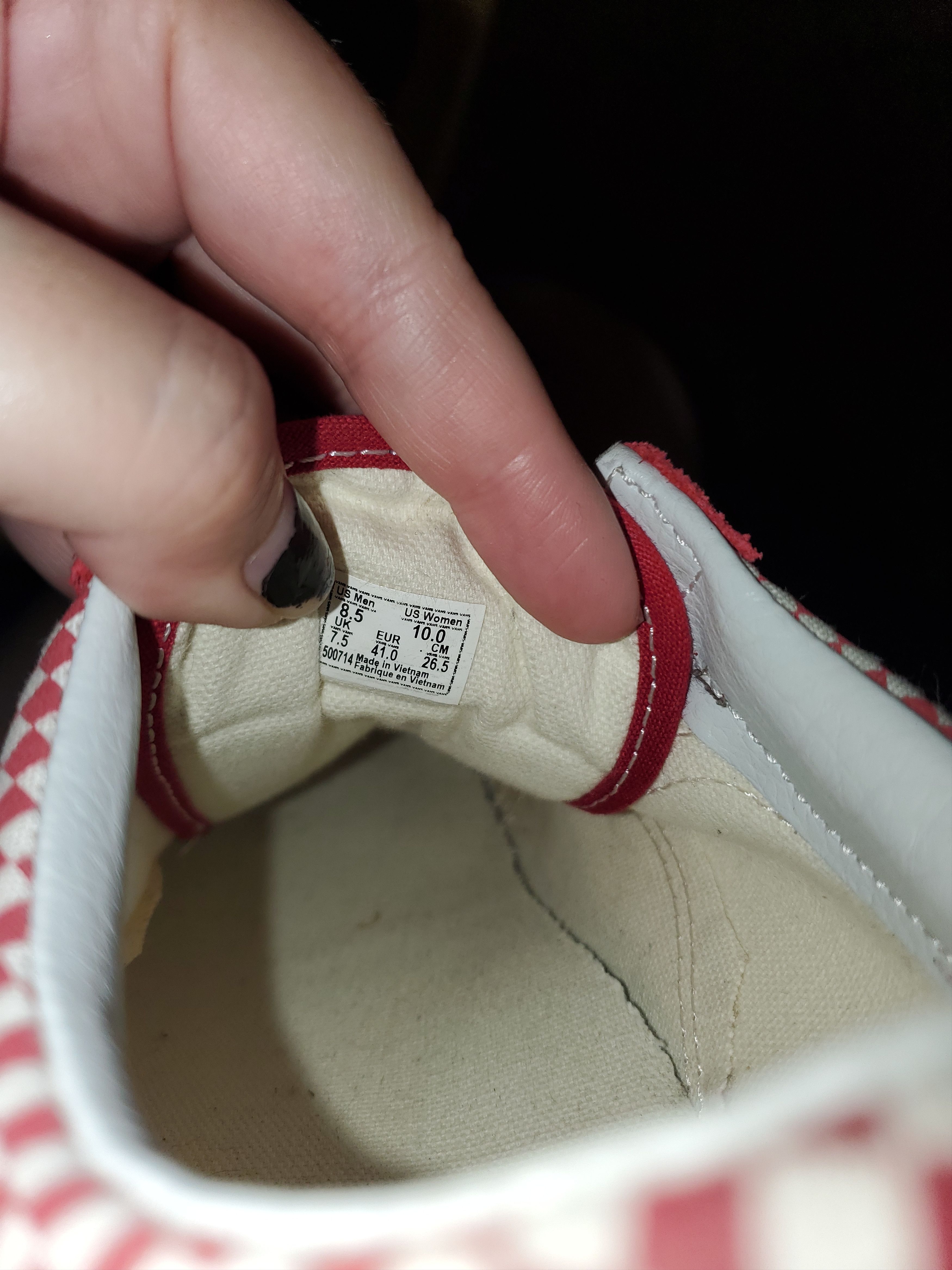 Vans Red + White Old Skool Checkerboard Shoes (M8.5/W10) Size US 8.5 / EU 41-42 - 4 Thumbnail