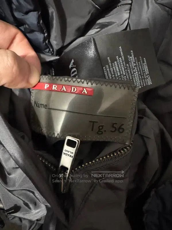 Prada Prada Embroidered Logo Navy Down Jacket. Size US XL / EU 56 / 4 - 5 Thumbnail