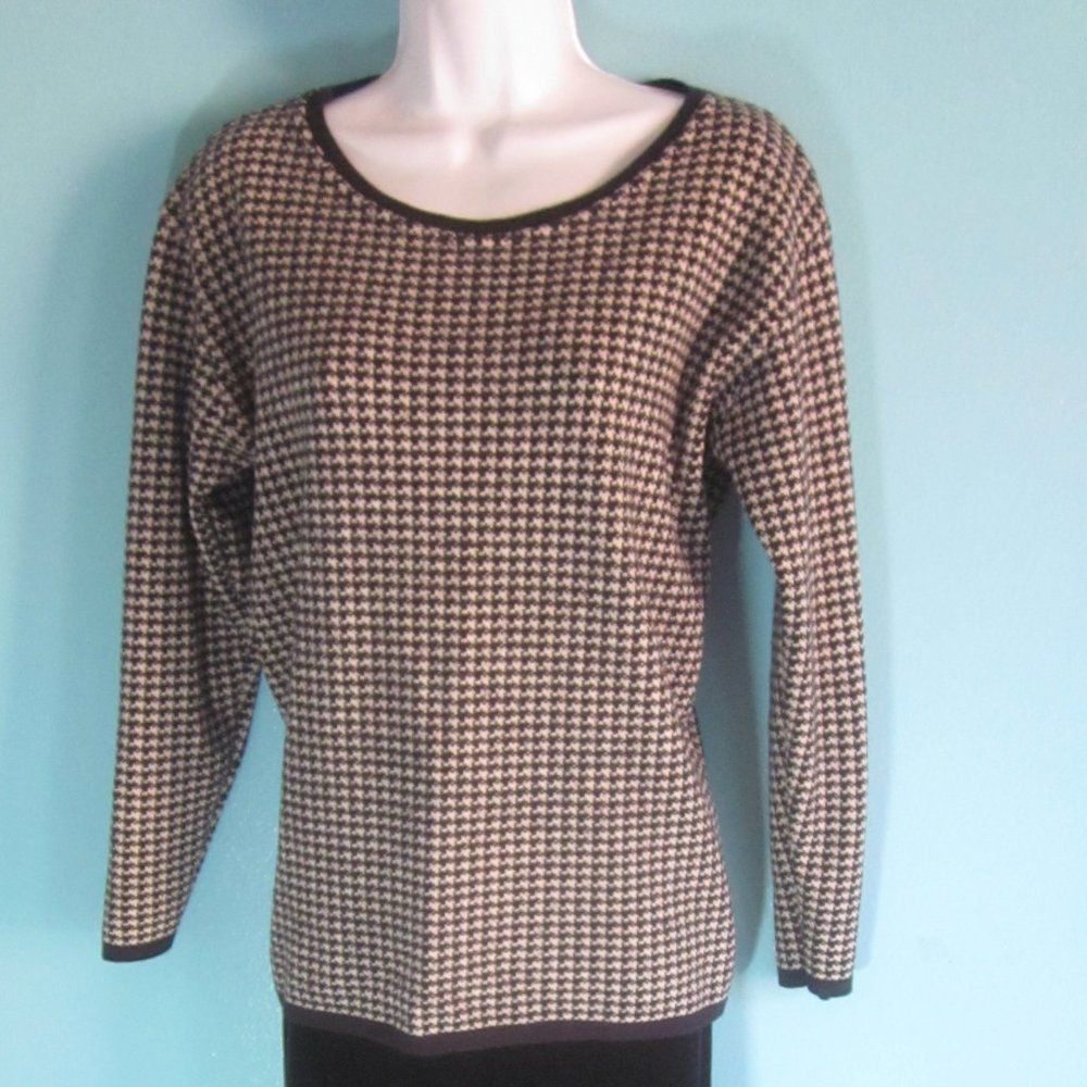 J Ferrar J Ferrar Vintage Wool Houndstooth Sweater Size M Size M / US 6-8 / IT 42-44 - 12 Thumbnail