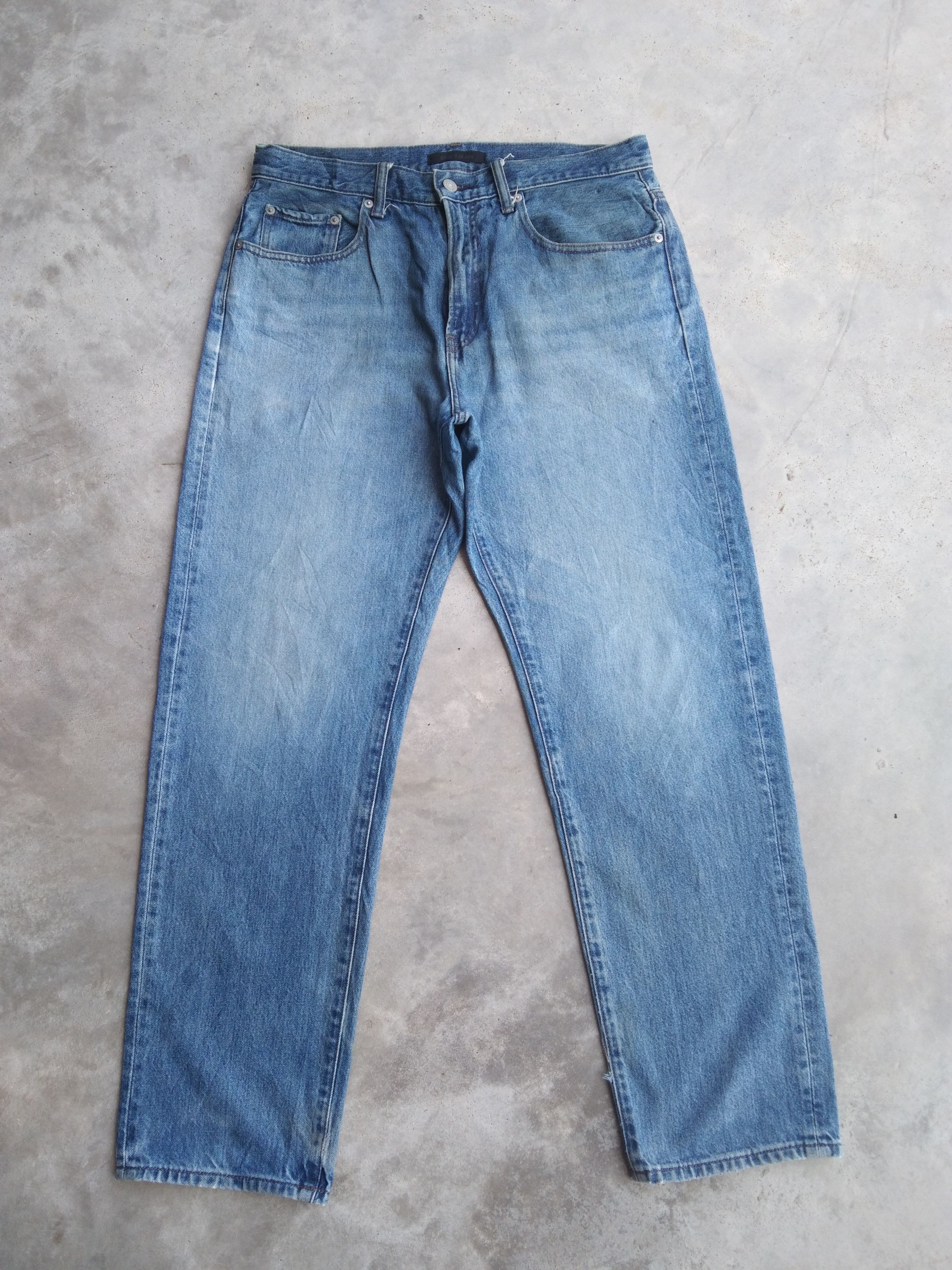 Vintage Japanese Uniqlo Relaxed Faded Blue Jeans 34x30