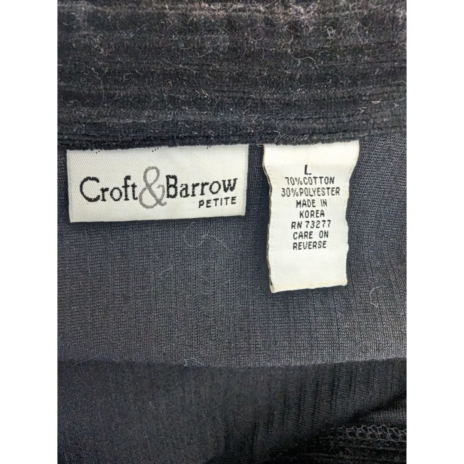 Vintage VINTAGE Womens Shirt Black Corduroy Button-Up Long Sleeve L Large Relaxed Fit Tunic - Mens? Size L / US 10 / IT 46 - 4 Thumbnail