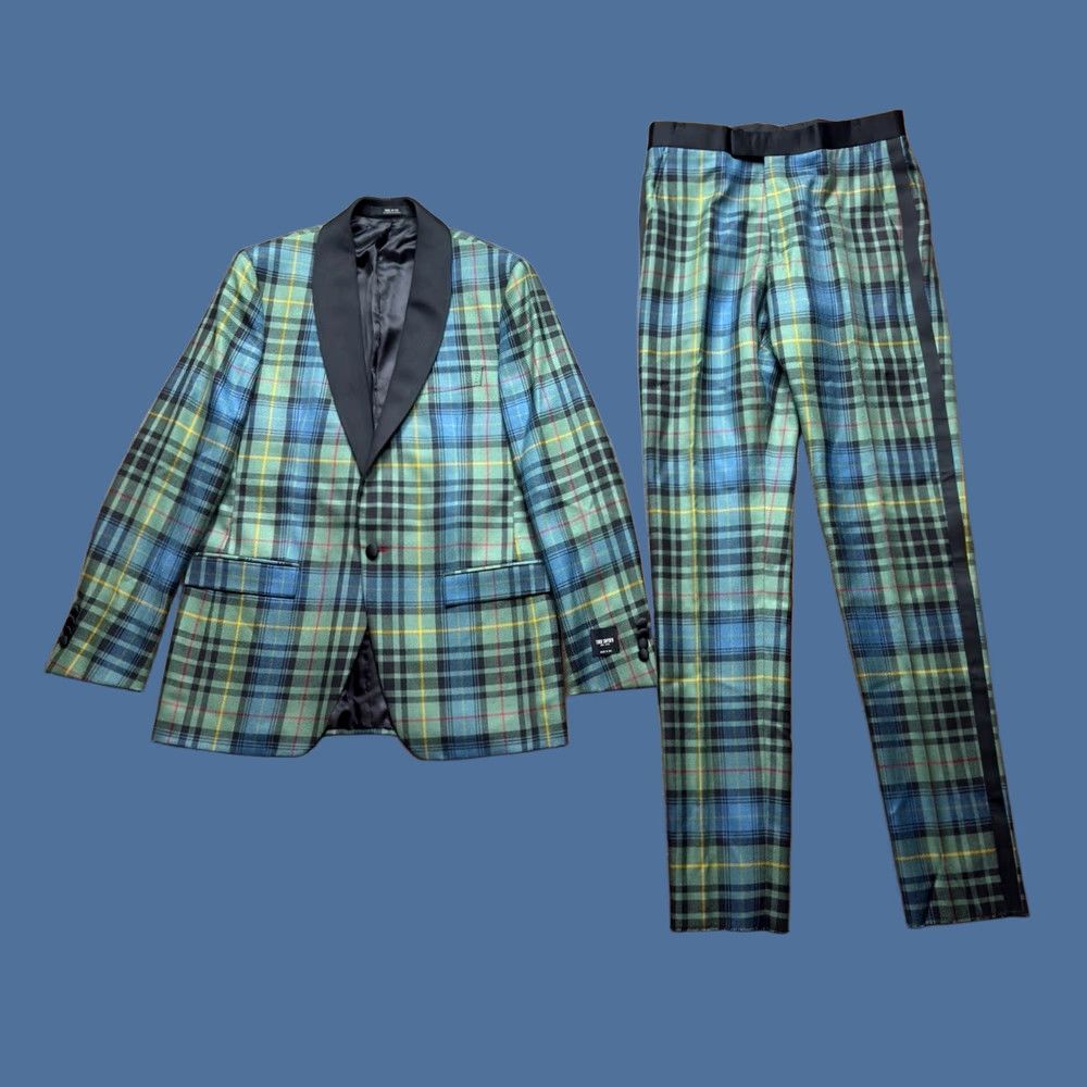 Todd Snyder NWT Todd Snyder Italian Peak Lapel Tuxedo Suit Wool Tartan Plaid Mens Size 40L Jacket Pants 2 Piece Green Wool Peak Taupe/Green? Size 40R - 1 Thumbnail