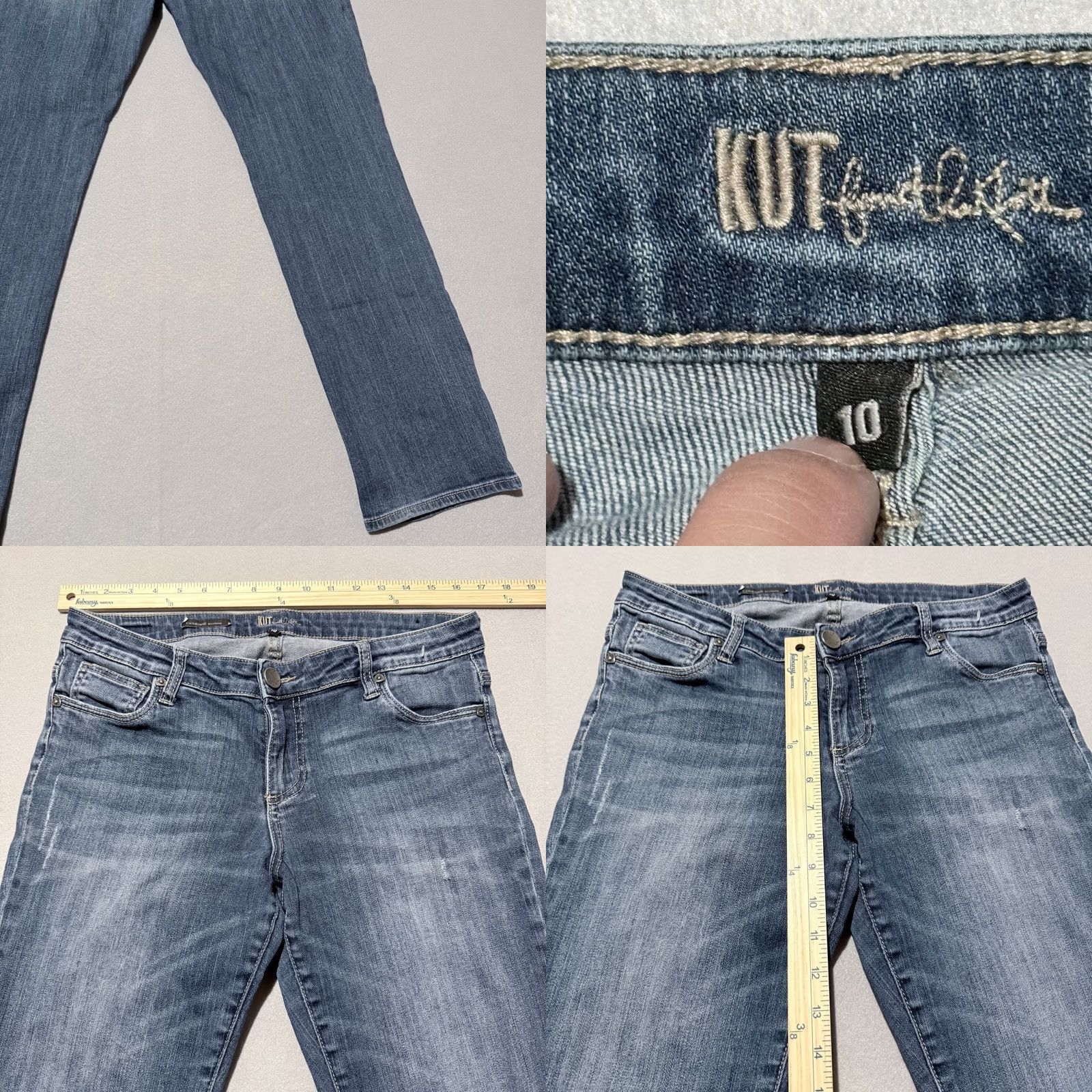 Vintage Kut from the Kloth Catherine Boyfriend Jeans Women's Blue Denim Low-Rise - 10 Size 32" / US 10 / IT 46 - 8 Thumbnail
