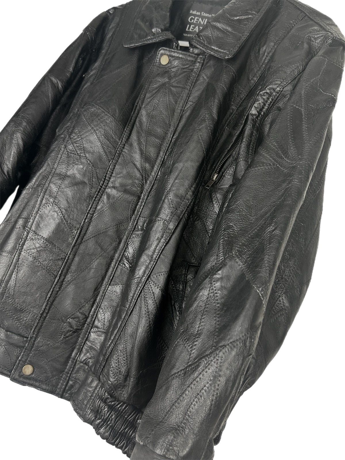 Genuine Leather Italian Stone Navarre Leather Patchwork Jacket Size US L / EU 52-54 / 3 - 5 Thumbnail