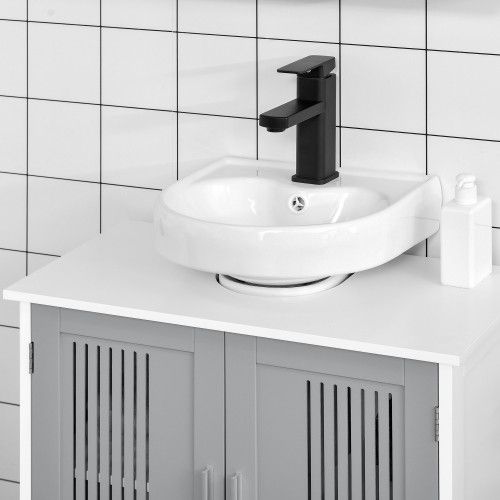 Designer × Homemade kleankin Modern Under Sink Cabinet with 2 Doors, Pedestal Un Size US L / EU 52-54 / 3 - 5 Thumbnail