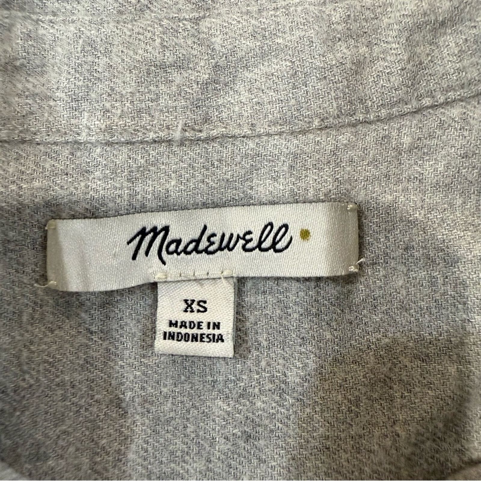 Madewell Madewell Cotton Flannel TieFront Button Down Shirt Womens XS Size XS / US 0-2 / IT 36-38 - 5 Thumbnail