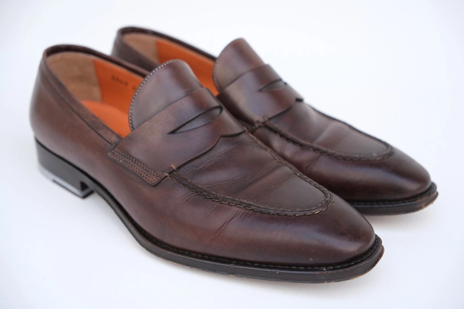Santoni Santoni Brown Leather Loafer Shoes UK 5.5 US 6.5 EU 39.5 Size US 6.5 / EU 39-40 - 1 Thumbnail