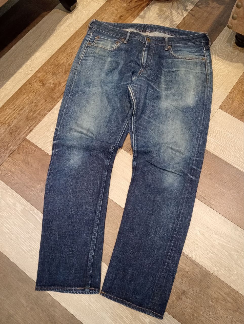 Japan Blue JAPAN BLUE DENIM BLUE SELVEDGE DISTRESSED PANTS Size US 34 / EU 50 - 2 Thumbnail