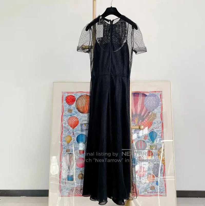 Dior Dior Black Nylon Short Sleeve Dress . Size M / US 6-8 / IT 42-44 - 2 Thumbnail