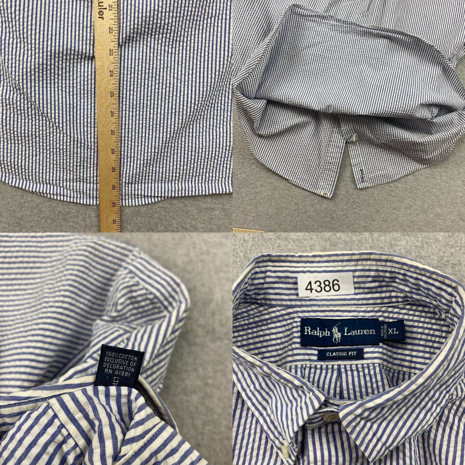 Ralph Lauren Ralph Lauren Button-Down Shirt Mens XL Striped Classic Fit Seersucker Multicolor Casual Size US XL / EU 56 / 4 - 10 Thumbnail
