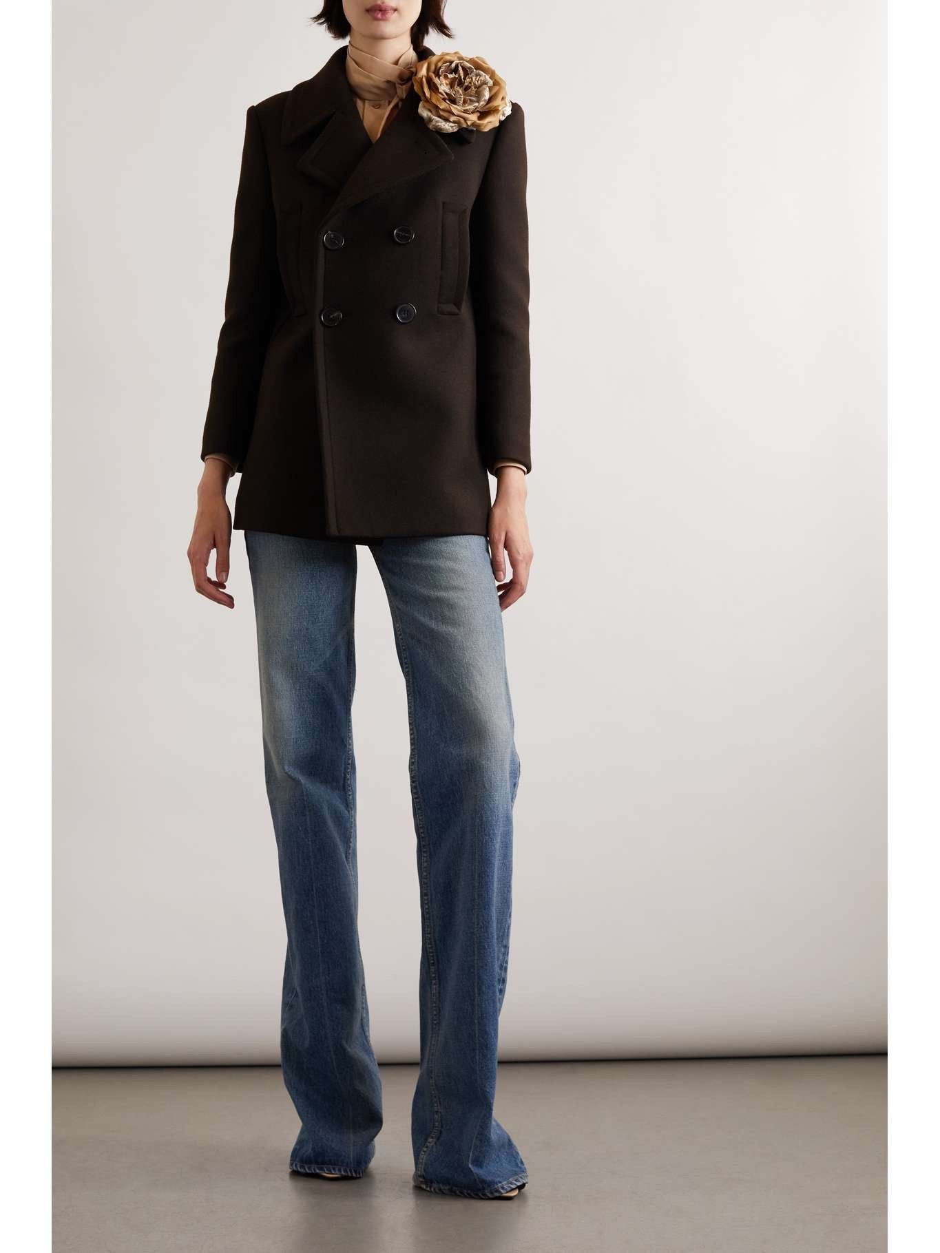 Saint Laurent Paris o1b1hav110525 723593 Double-Breasted Peacoat Wool Gabardine Size M / US 6-8 / IT 42-44 - 2 Thumbnail