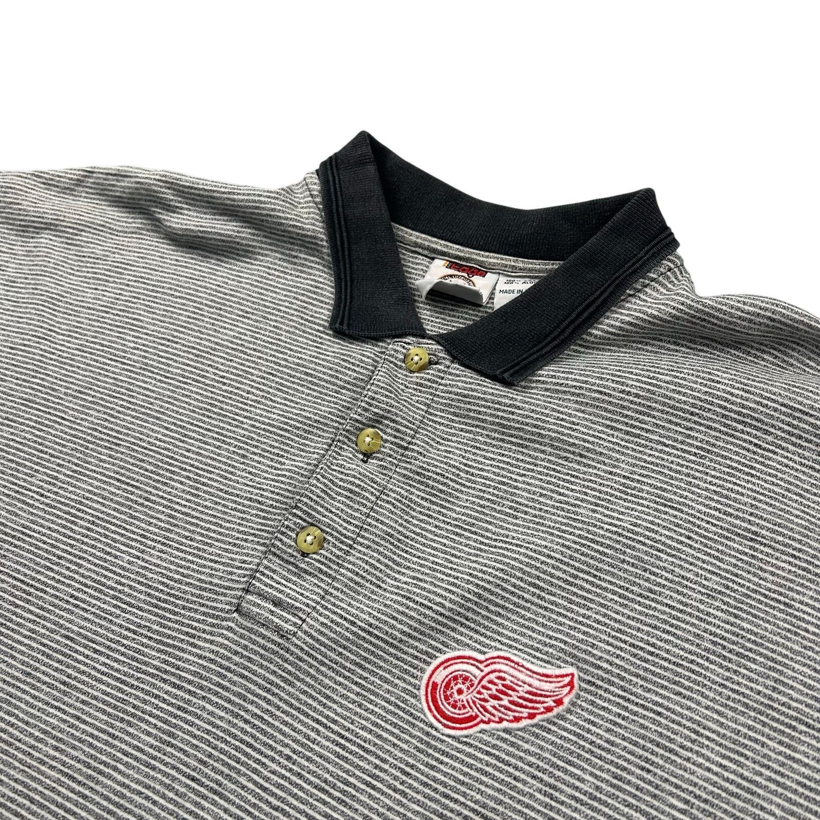 Pro Edge × Vintage Vintage Detroit Redwings Polo Shirt Men's 2XL XXL 1990s Size US XXL / EU 58 / 5 - 5 Thumbnail