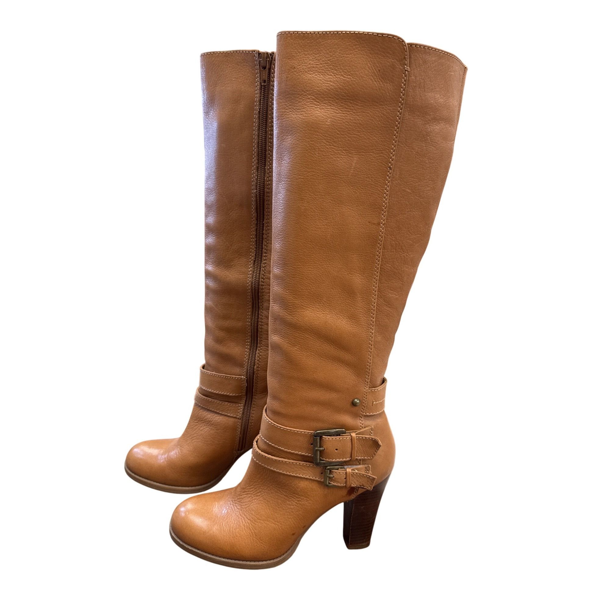 Nine West Nine West Womens Brown Leather Knee-High Boots Size 7.5M SKU Size US 7.5 / IT 37.5 - 4 Thumbnail