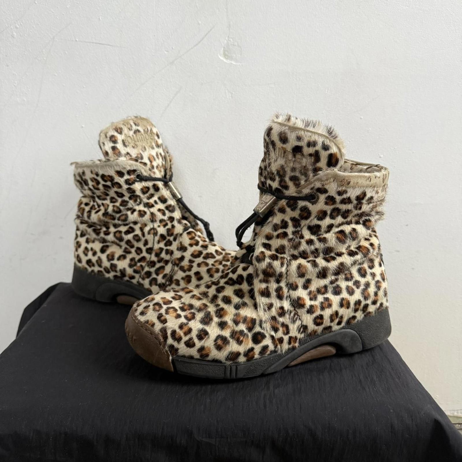 Other Vintage Bumper Italy Leopard Print Pony Fur Mid Boots Size US 5 / IT 35 - 4 Thumbnail