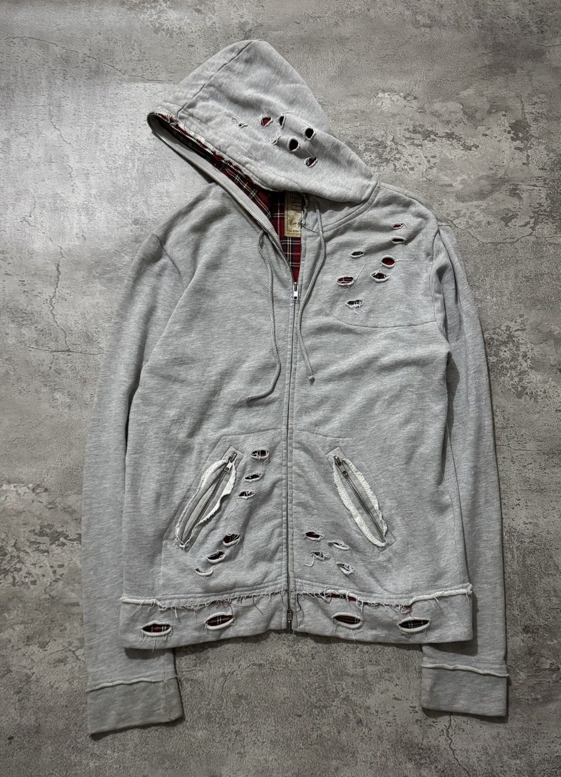 Japanese Brand DURALIUM DISTRESSED SHOOT DESIGN POEM GRUNGE HOODIE Size US M / EU 48-50 / 2 - 2 Thumbnail