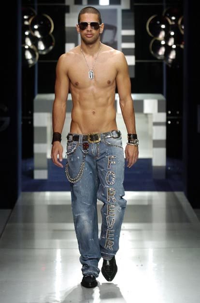 Dolce & Gabbana Dolce Gabbana Runway Fall 2005 ‘Forever’ Studded Denim Size US 28 / EU 44 - 3 Thumbnail
