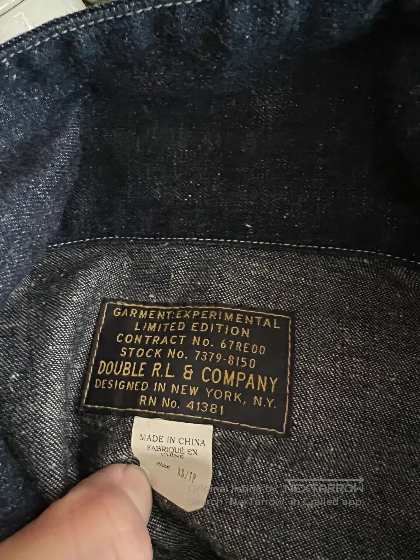 RRL Ralph Lauren RRL Double RL Snowflake Denim Work Jacket. Size US XS / EU 42 / 0 - 7 Thumbnail
