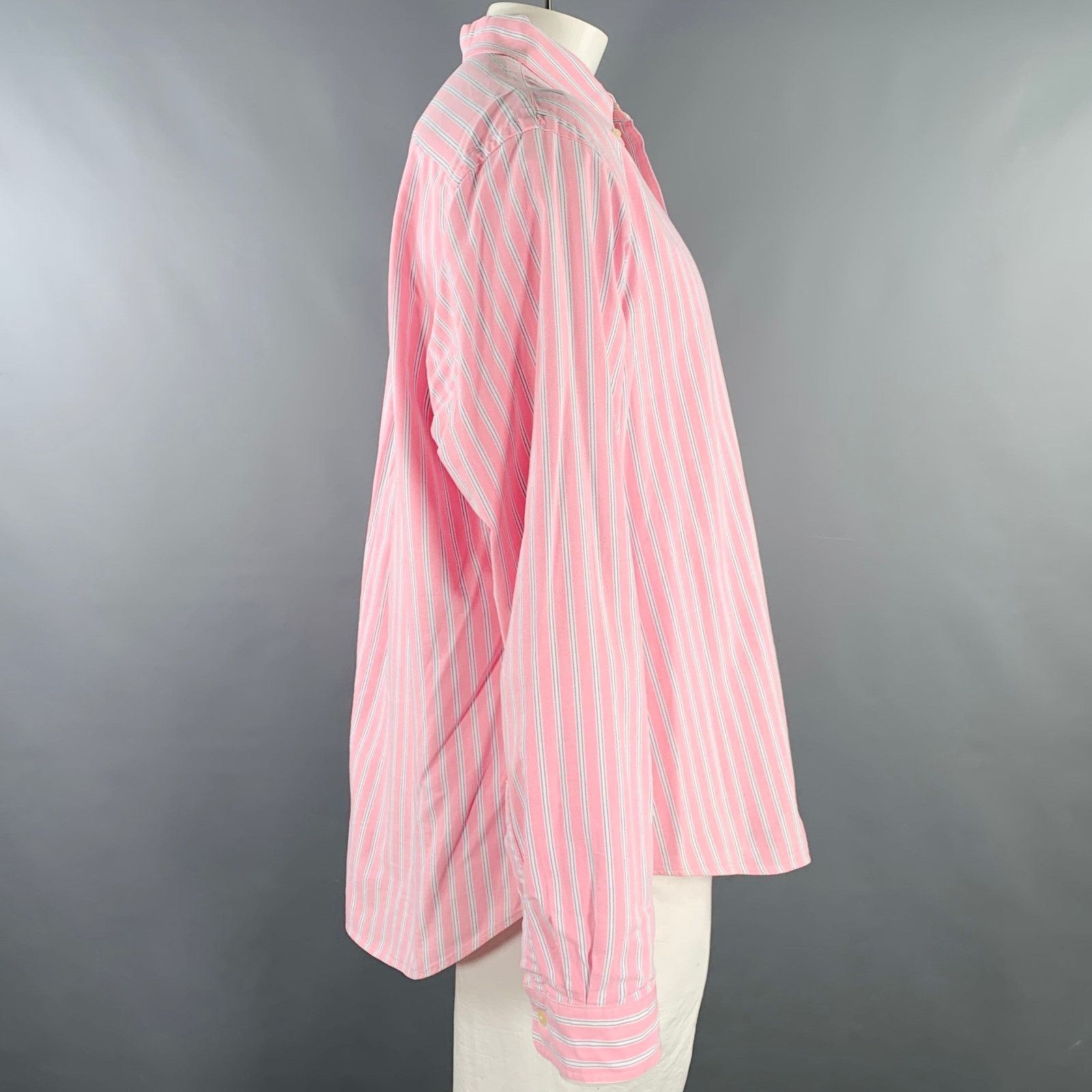 Ralph Lauren Pink White Stripe Cotton Button Down Long Sleeve Shirt Size US XXL / EU 58 / 5 - 3 Thumbnail