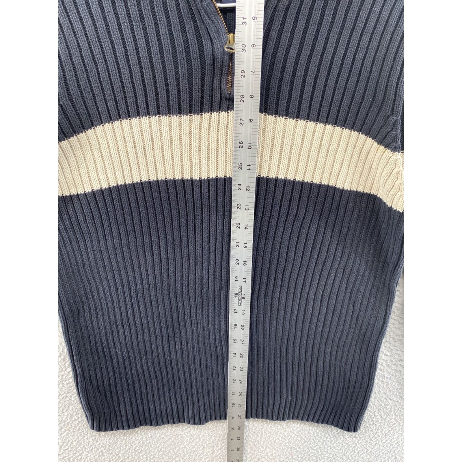 Lands' End Lands' End Women's Heavy Cotton Ribbed Knit 1/4 Zip Pullover Sweater Size Large Multicolor Knit 1/4 Zip Ladies Long Sleeve Cotton Shirt? Size L / US 10 / IT 46 - 6 Thumbnail