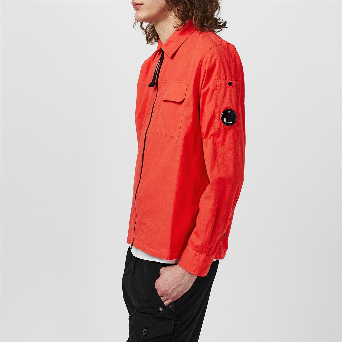 C.P. Company o1g2r1mq0426 Gabardine Lens Cotton Overshirt in Poinciana Size US S / EU 44-46 / 1 - 2 Thumbnail